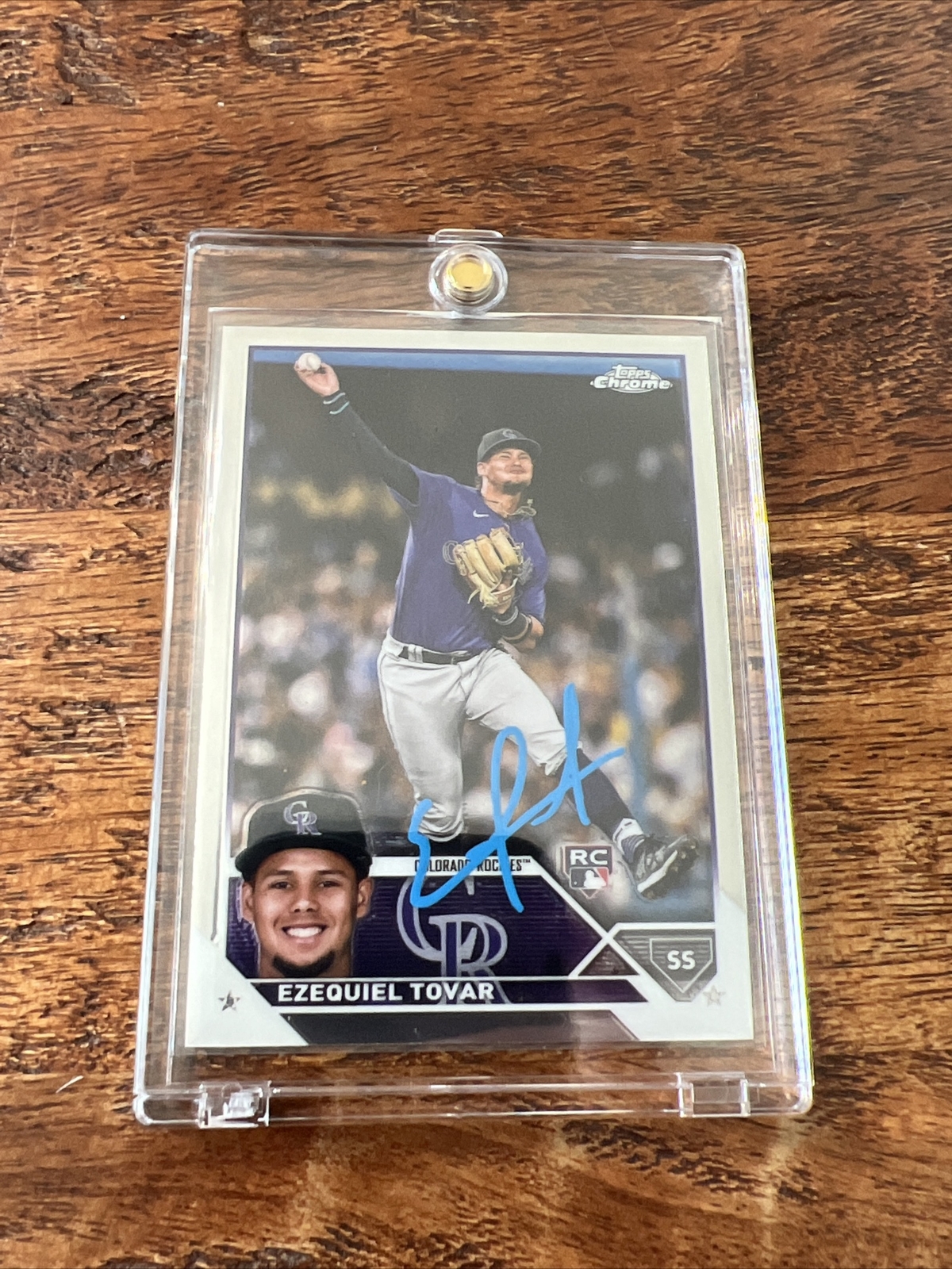 Ezequiel Tovar IP Signed Topps Chrome Rookie Card JSA Coa Rockies Autographed
