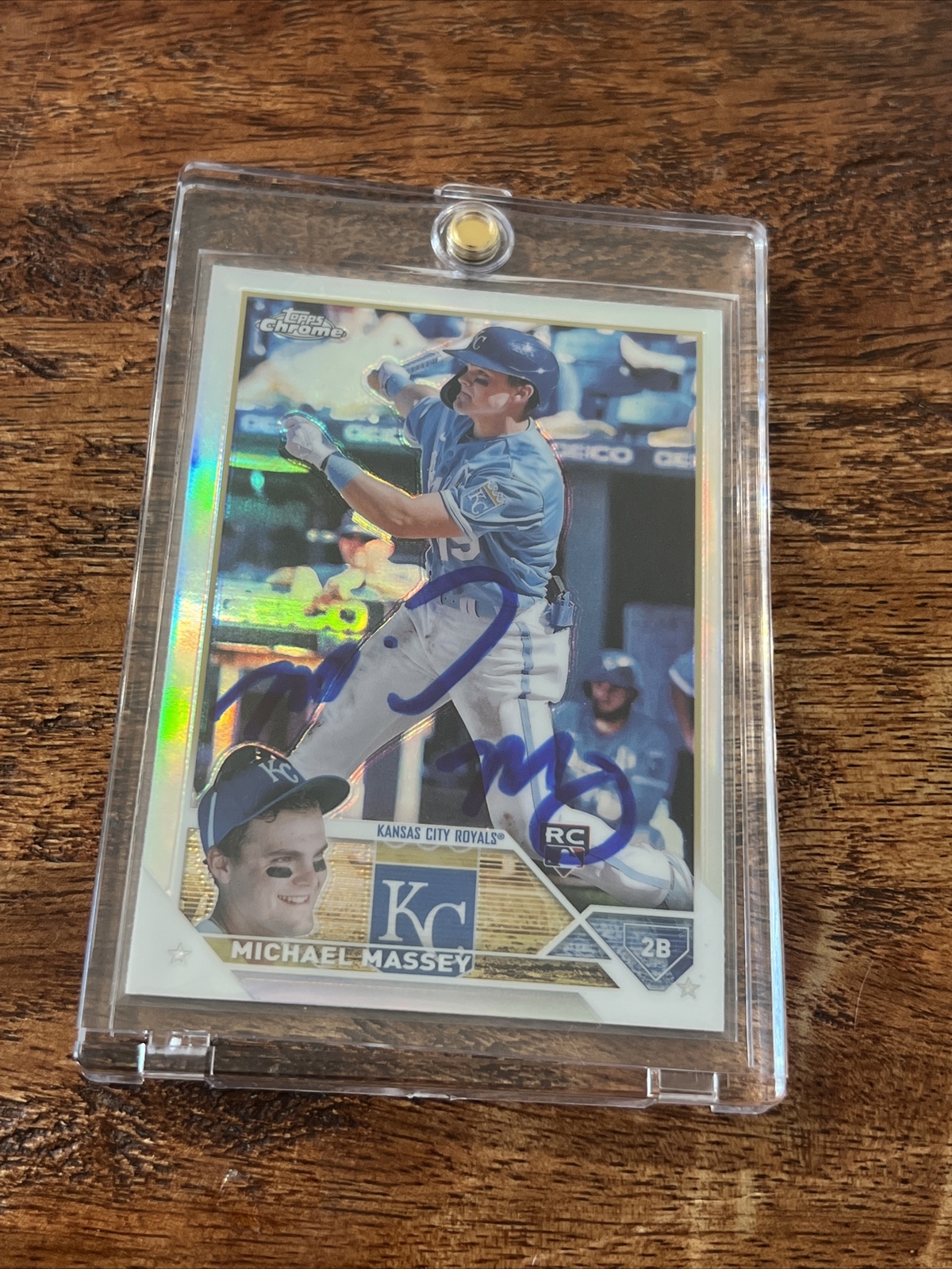 Michael Massey IP Signed Topps Chrome Rookie Card JSA Coa Royals Autographed