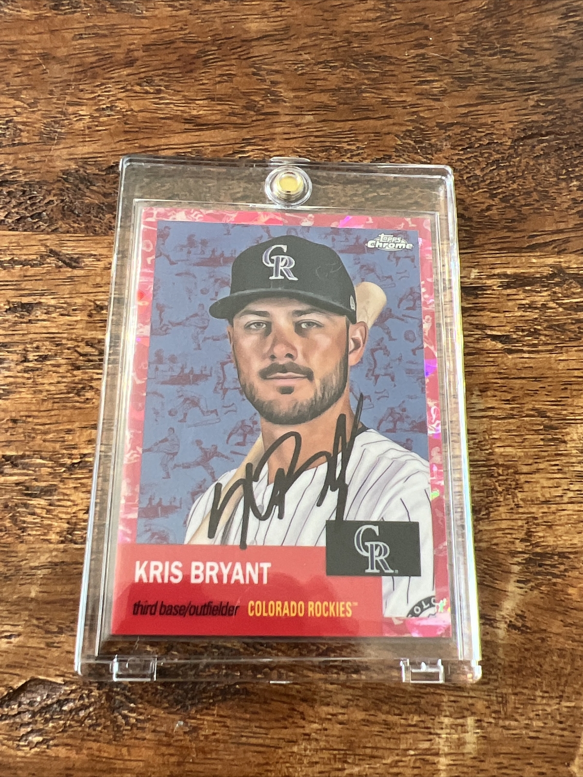 Kris Bryant IP Signed Topps Chrome Anniversary Card JSA Coa Rockies Autographed