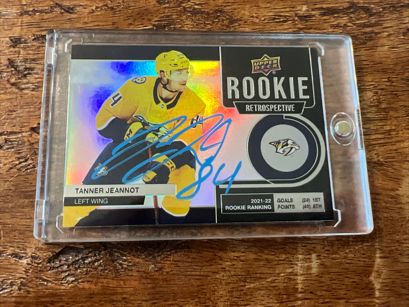 Tanner Jeannot IP Signed UD Rookie Card JSA Coa Autographed Predators