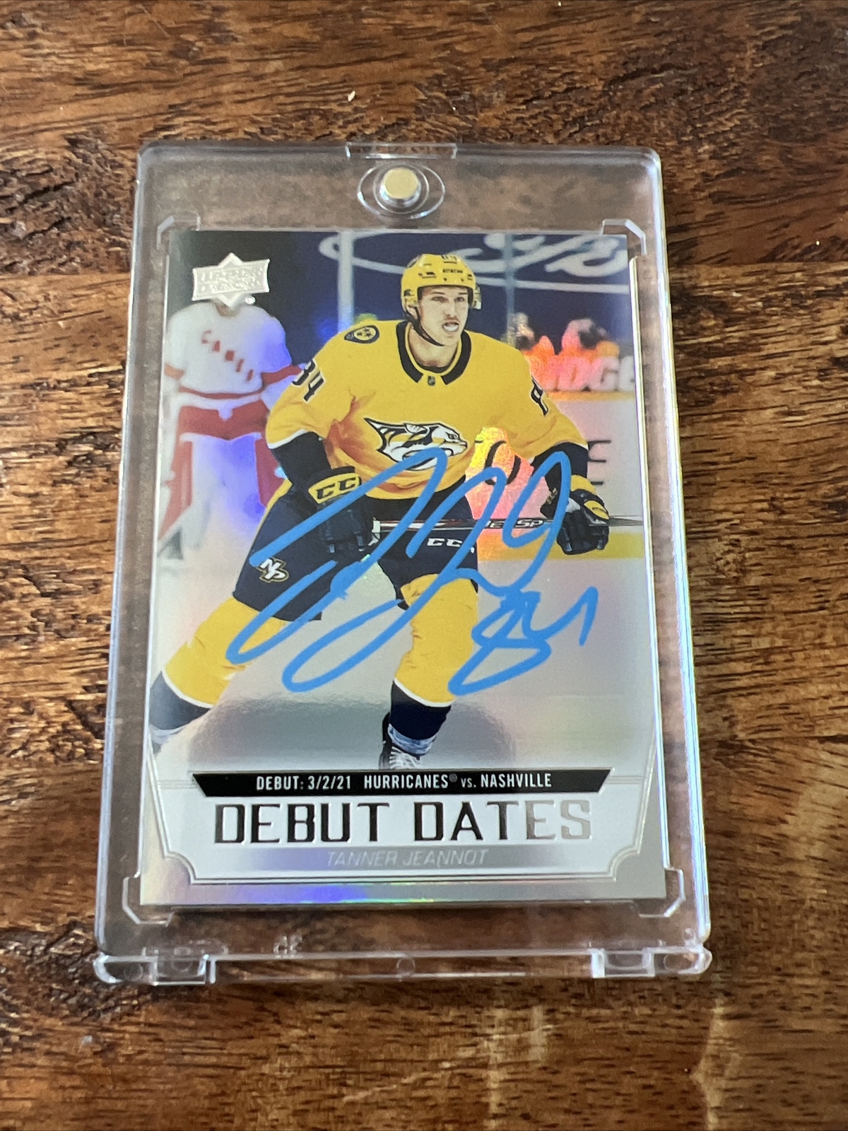 Tanner Jeannot IP Signed UD Debut Dates Card JSA Coa Autographed Predators