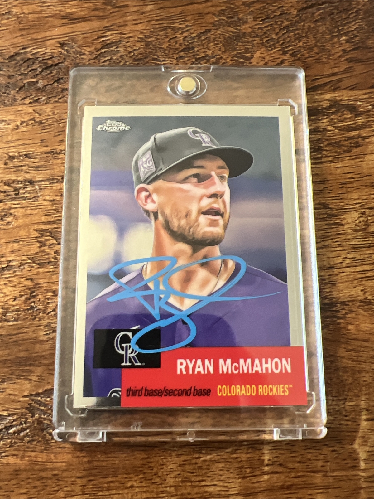 Ryan McMahon IP Signed Topps Chrome Anniversary Card JSA Coa Rockies Autographed