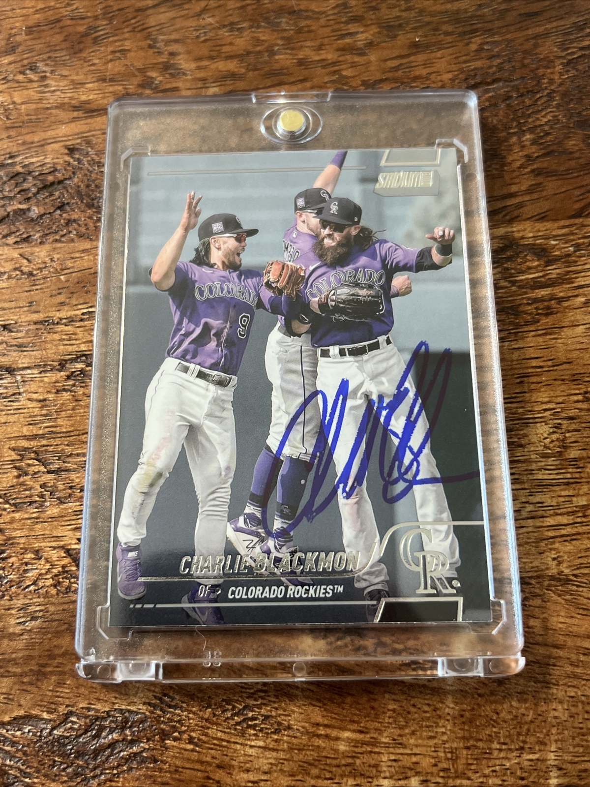 Charlie Blackmon IP Signed Topps Stadium Club Card JSA Coa Rockies Autographed