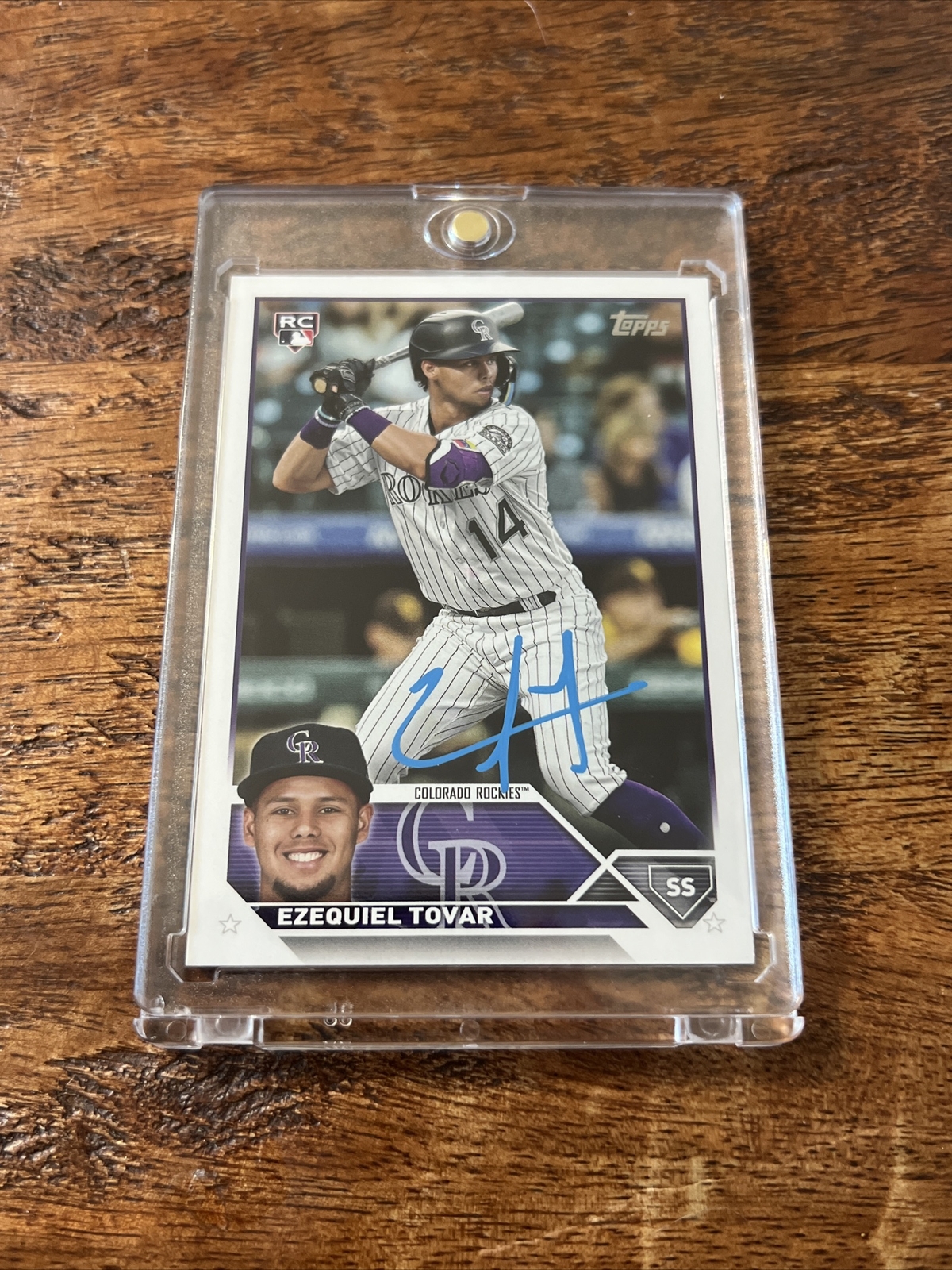 Ezequiel Tovar IP Signed Topps Rookie Card JSA Coa Rockies Autographed