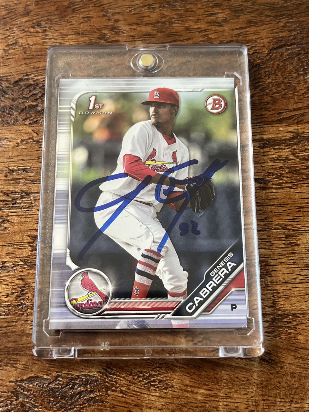 Genesis Cabrera IP Signed 1st Bowman Card JSA Coa Autographed Cardinals