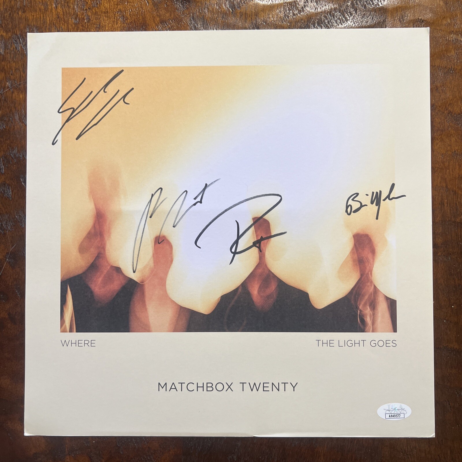 MATCHBOX TWENTY WHERE THE LIGHT GOES Signed Vinyl Insert JSA Coa Rob Thomas