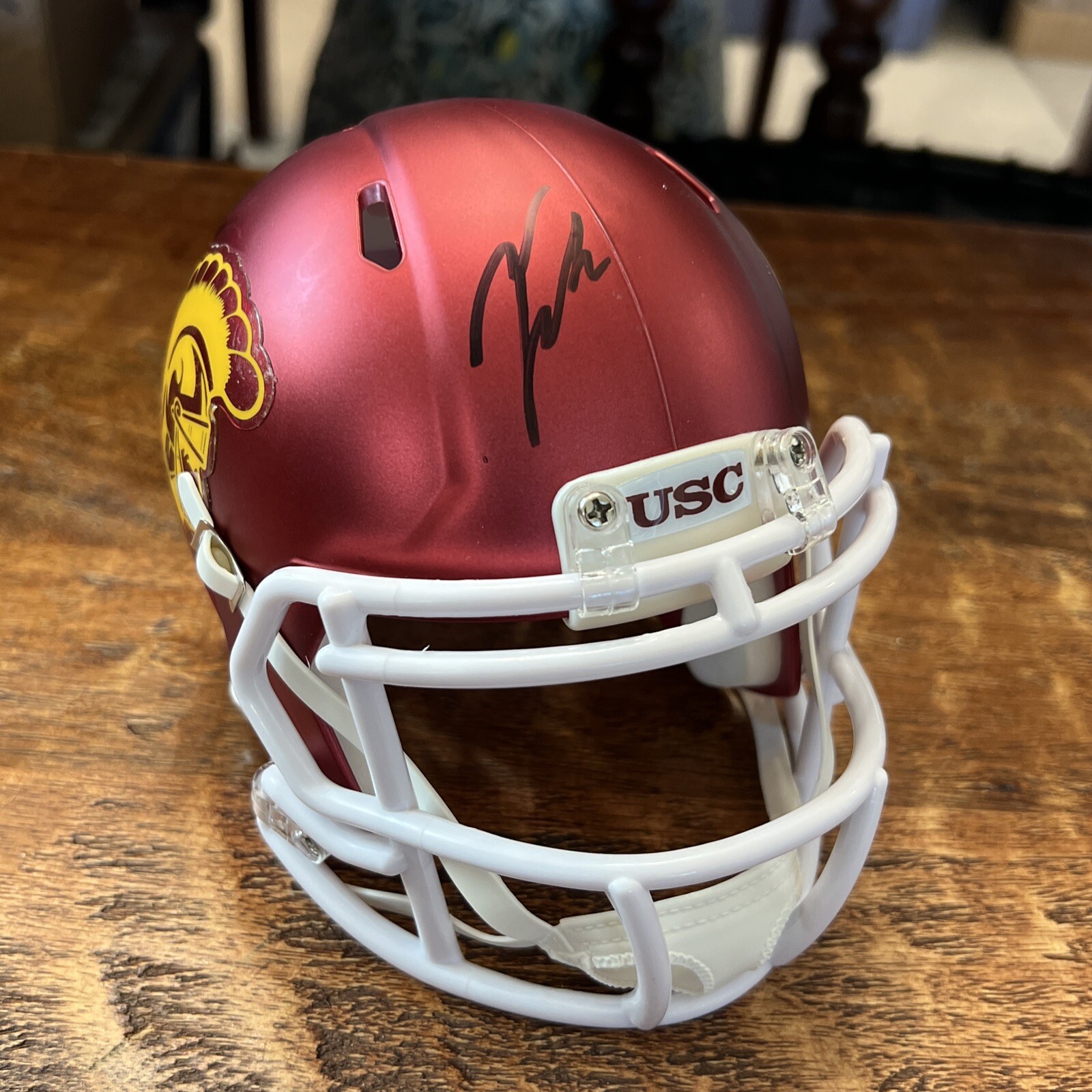 Talanoa Hufanga Signed USC Mini Helmet JSA Coa Autographed 49ers
