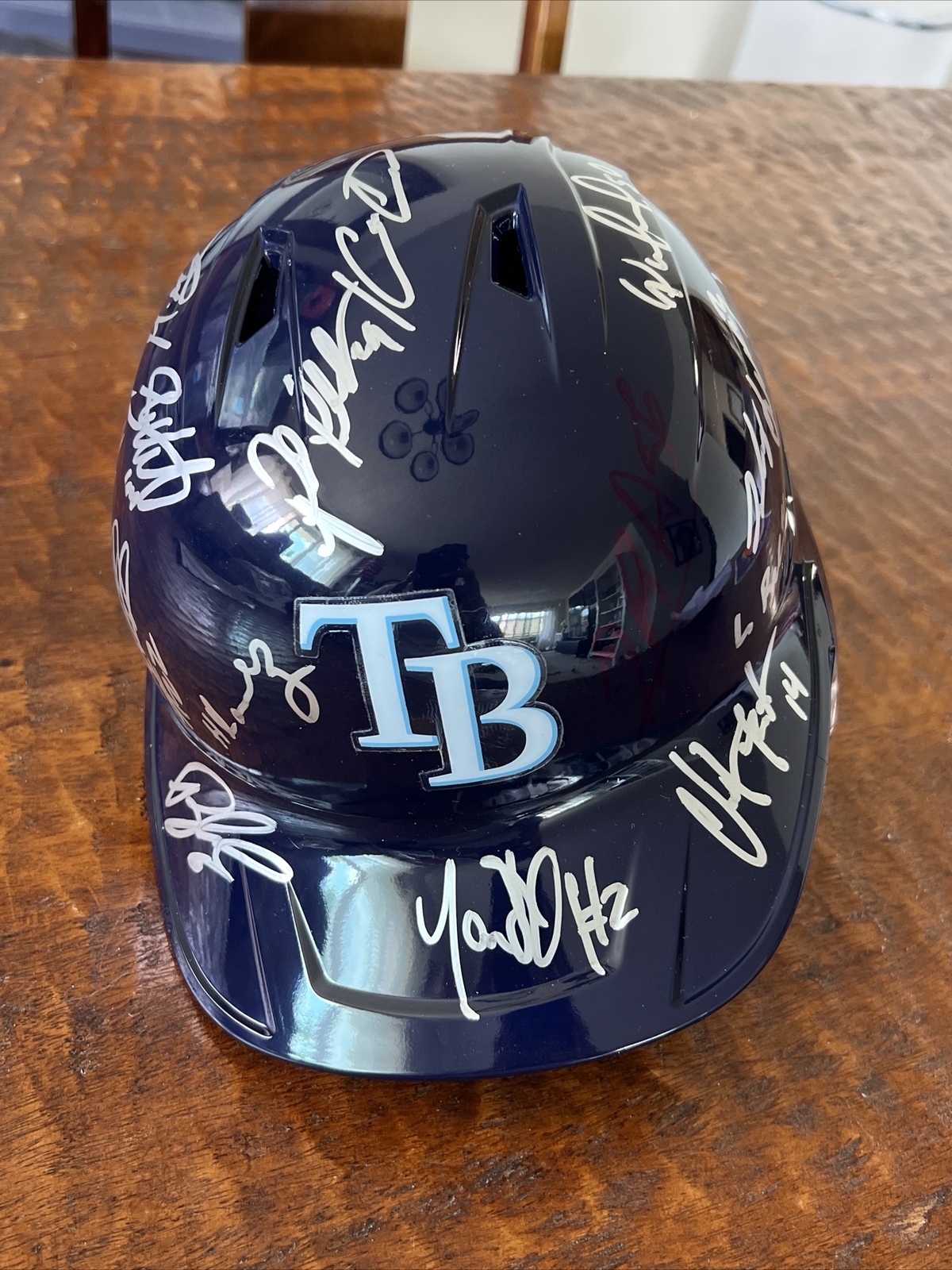 2023 Tampa Bay Rays Team Signed Helmet JSA Coa Yandy Diaz Randy Arozarena  Lowe
