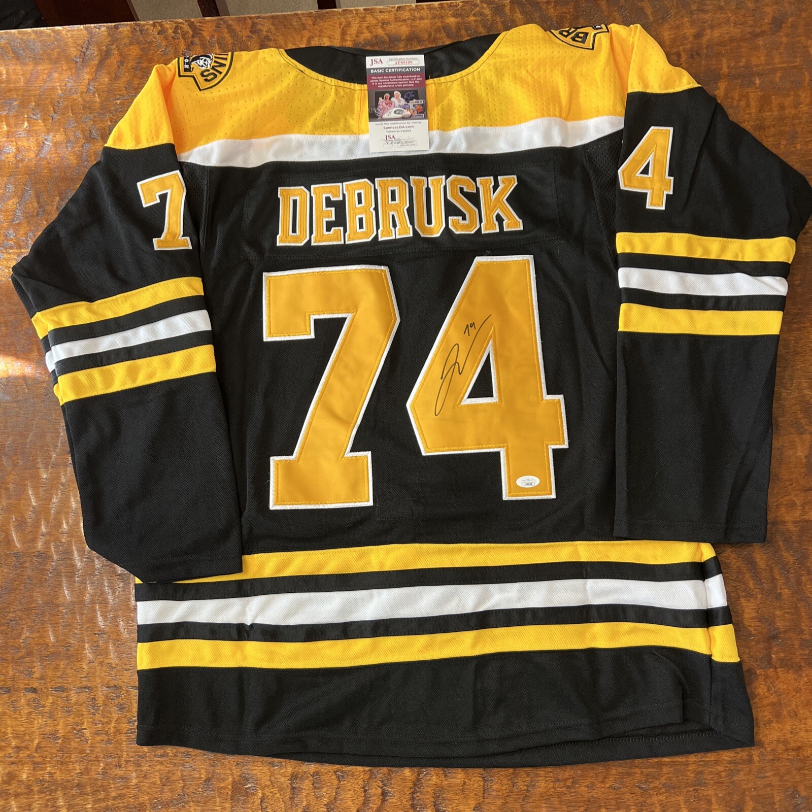 Jake DeBrusk Signed Boston Bruins Jersey JSA Coa Autographed Hockey