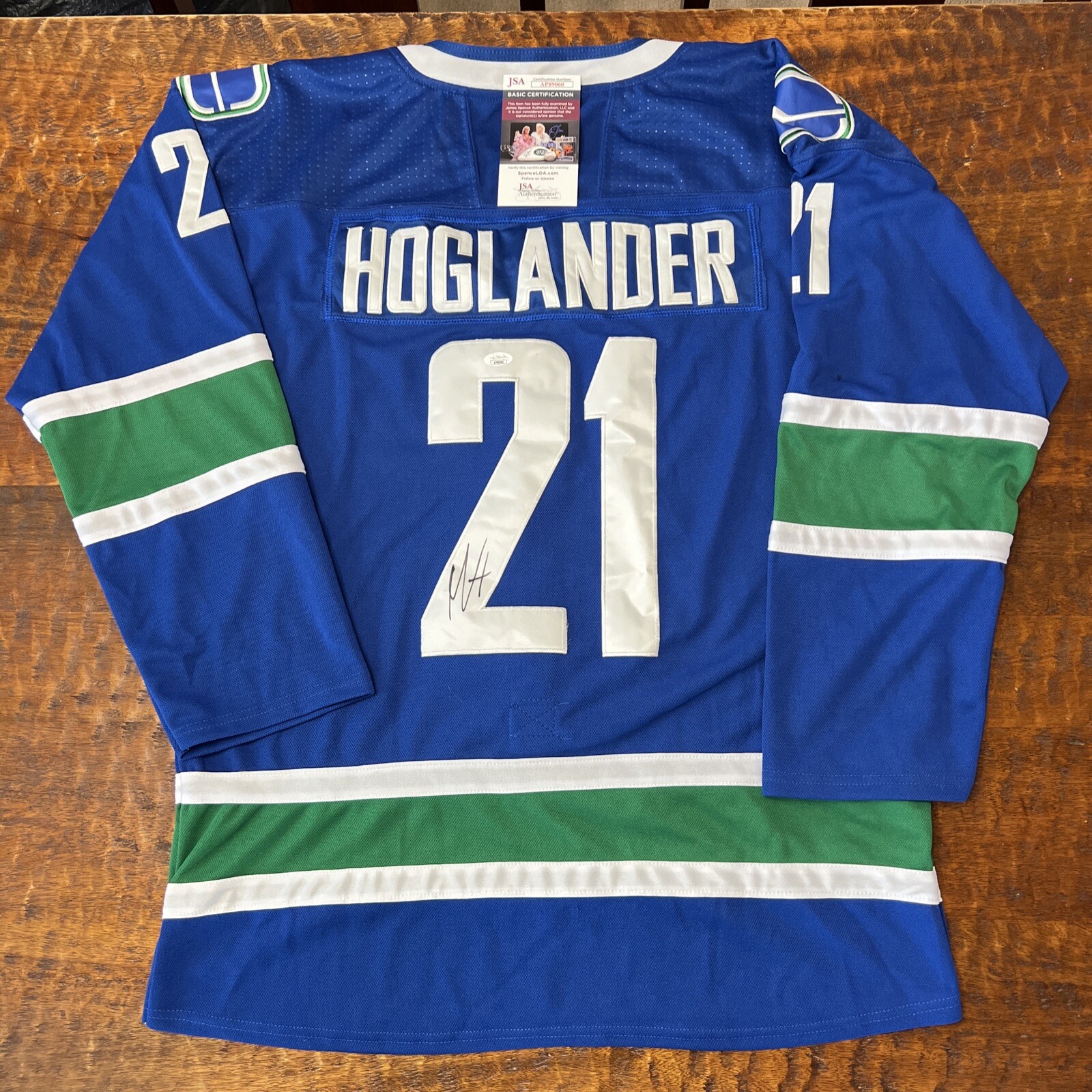 Nils Hoglander Signed Vancouver Canucks Jersey JSA Coa Autographed