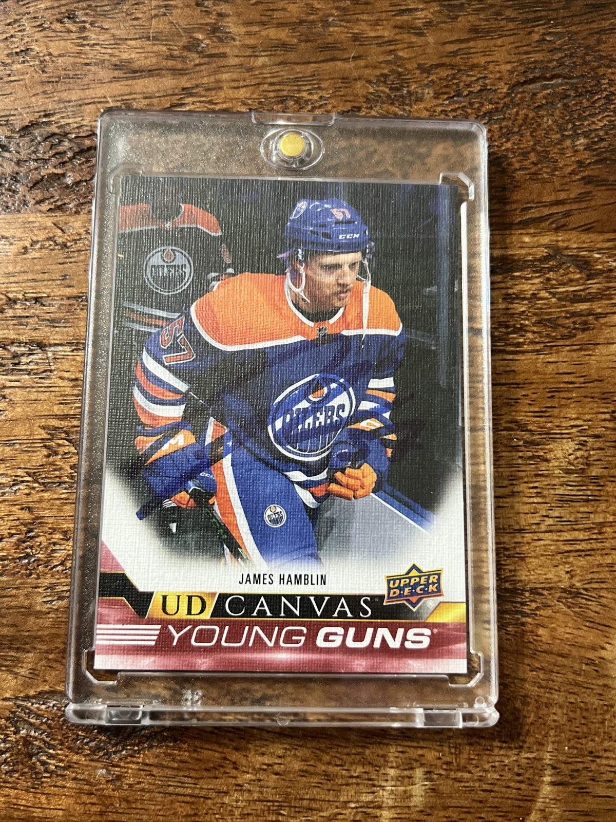 James Hamblin IP Signed UD Young Guns Canvas Card JSA Coa Autographed Oilers