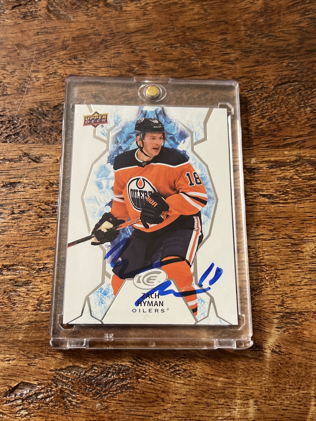 Zach Hyman IP Signed Upper Deck Ice Card JSA Coa Oilers Autographed