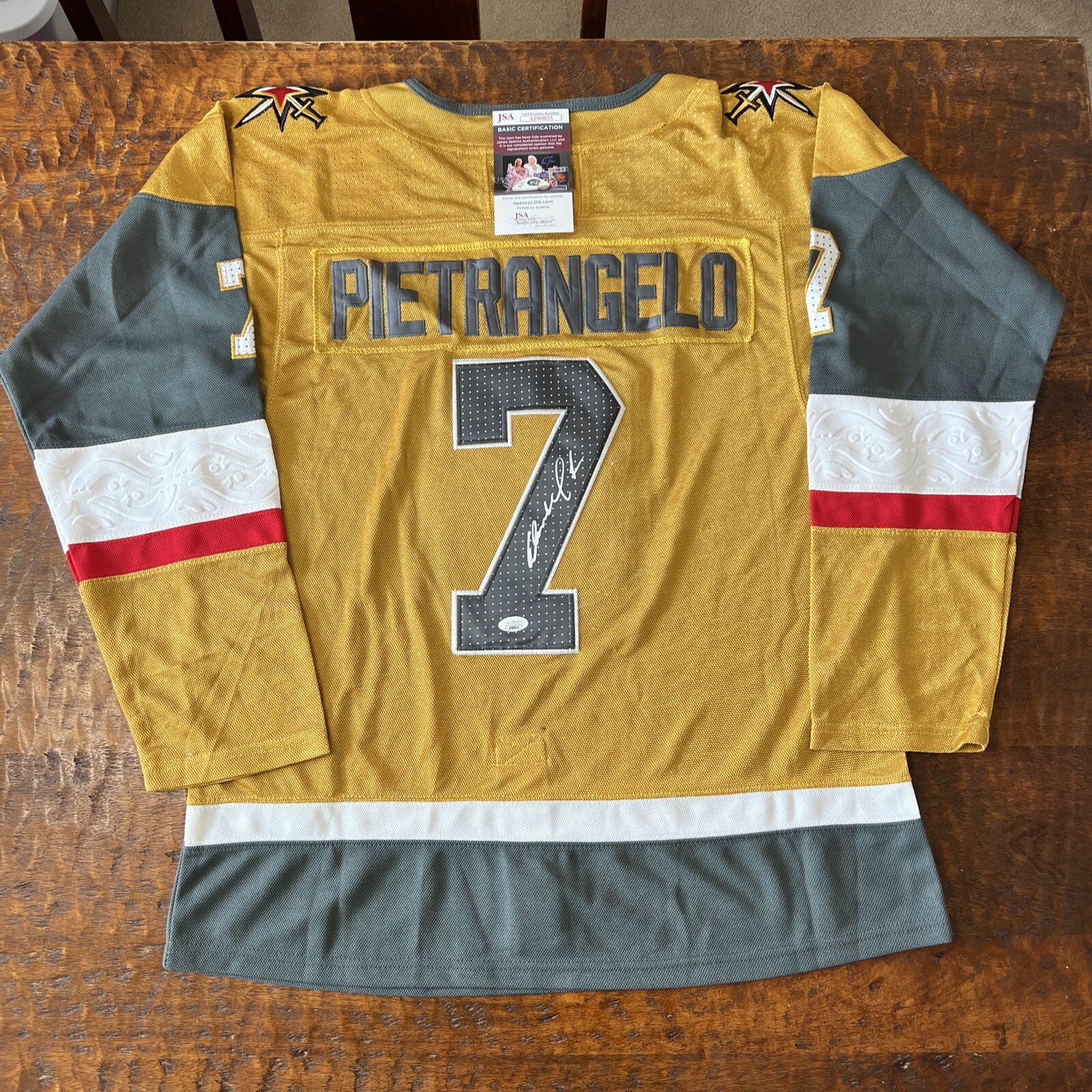 Alex Pietrangelo Signed Vegas Golden Knights Jersey JSA Coa Autographed