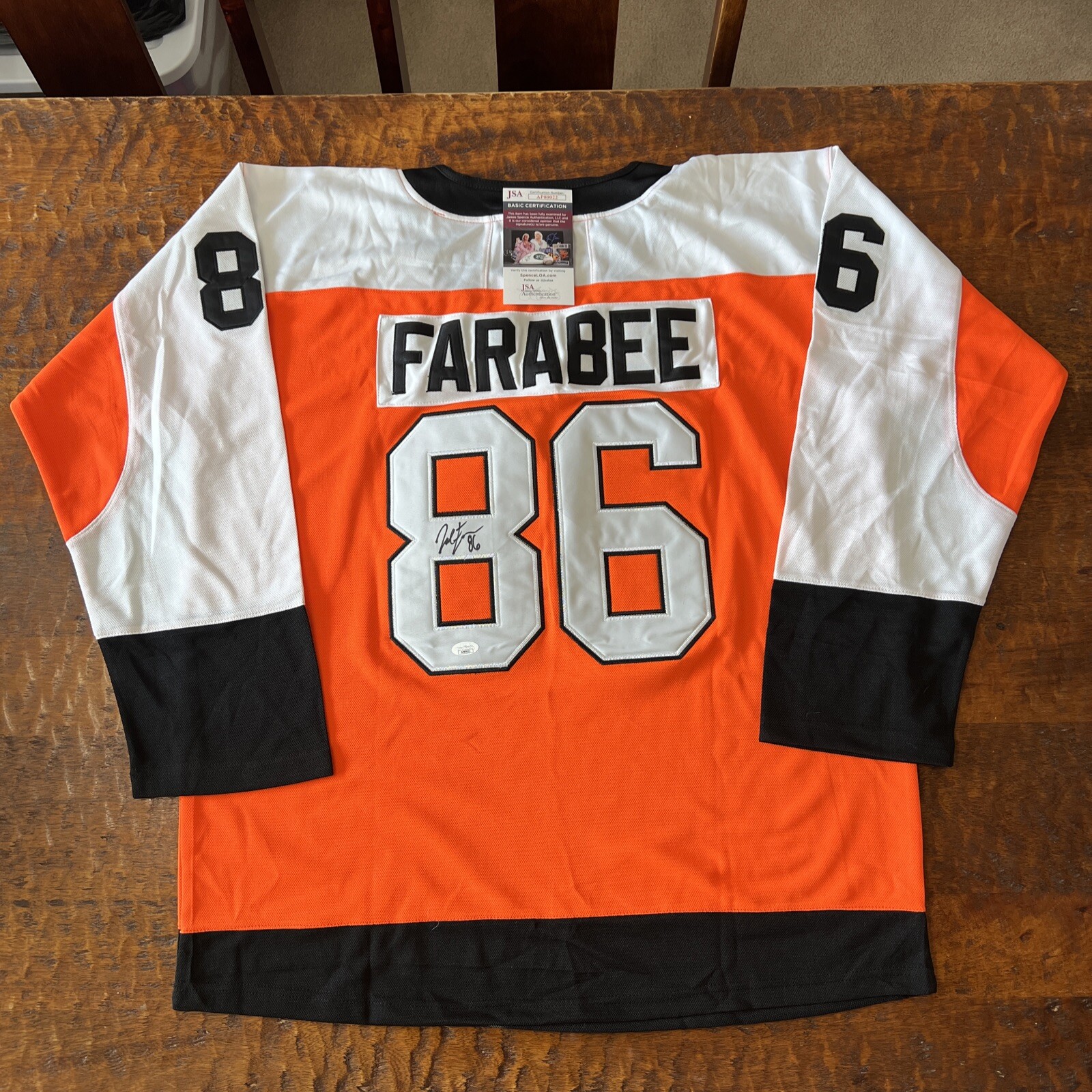 Joel Farabee Signed Philadelphia Flyers Jersey JSA Coa Autographed Hockey