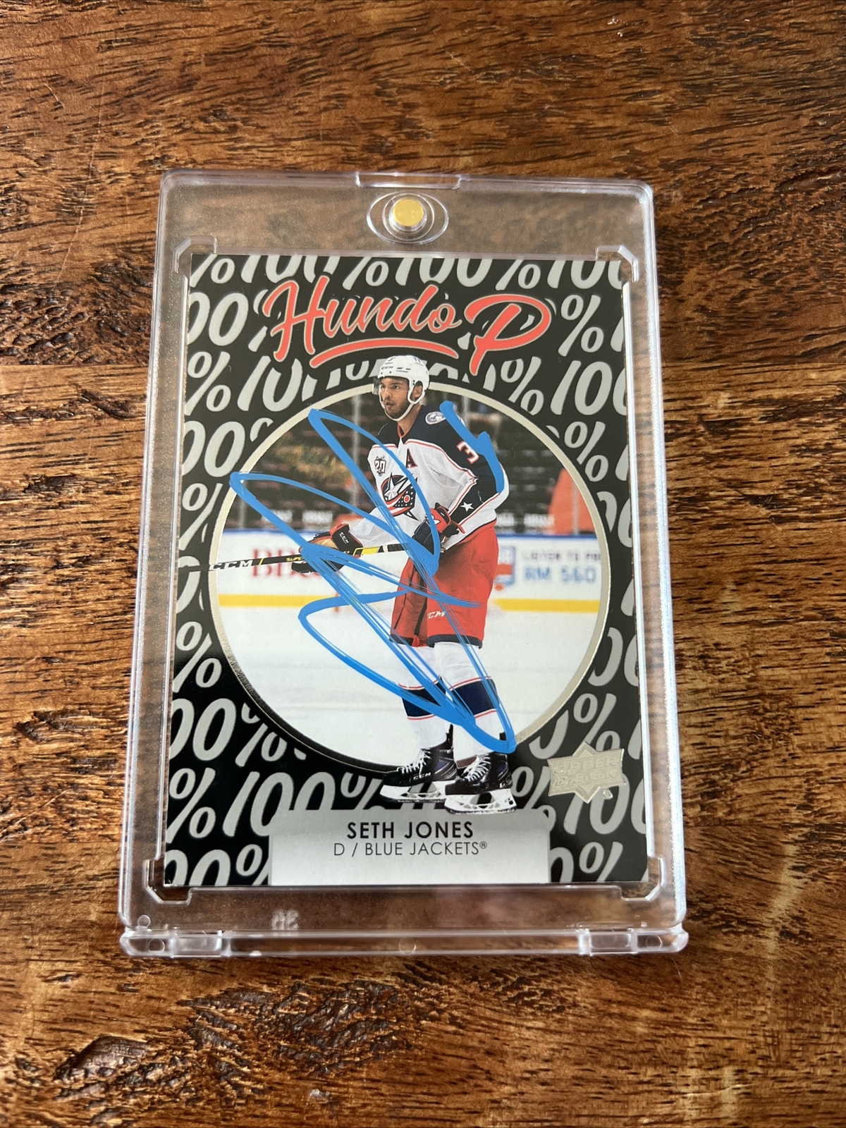 Seth Jones IP Signed Upper Deck Hundo P Card JSA Coa Blue Jackets Autographed