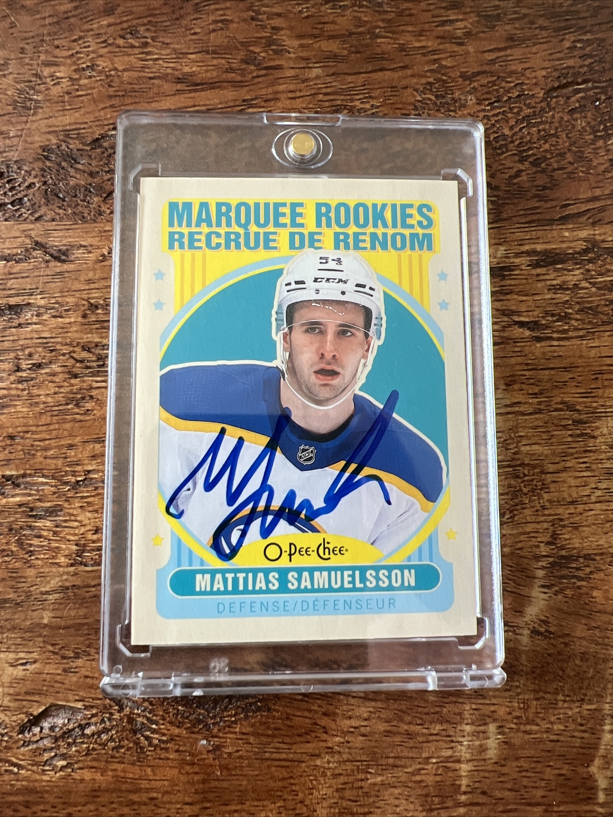 Mattias Samuelsson IP Signed O Pee Chee Rookie Card JSA Coa Autographed Sabres