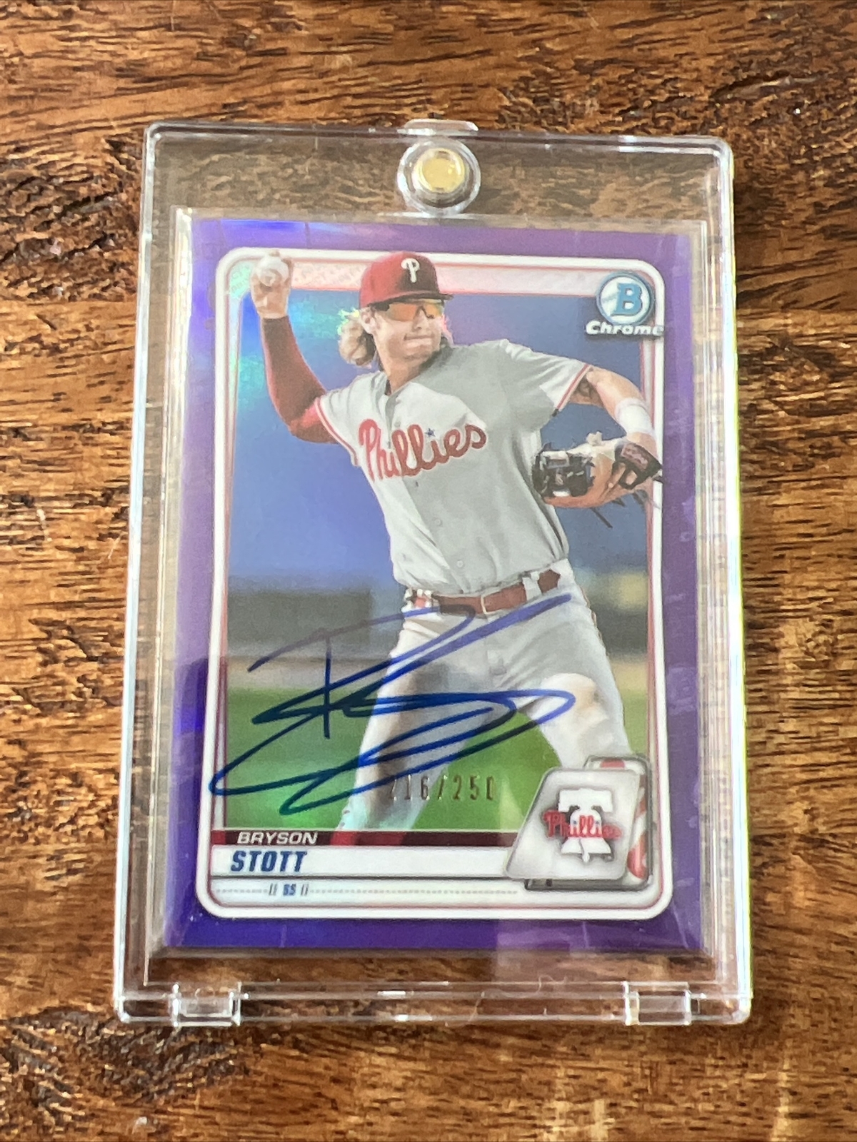 Bryson Stott IP Signed Bowman Chrome Card JSA Coa Autographed Phillies