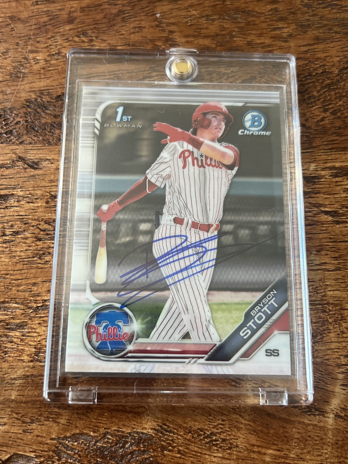 Bryson Stott IP Signed 1st Bowman Chrome Card JSA Coa Autographed Phillies
