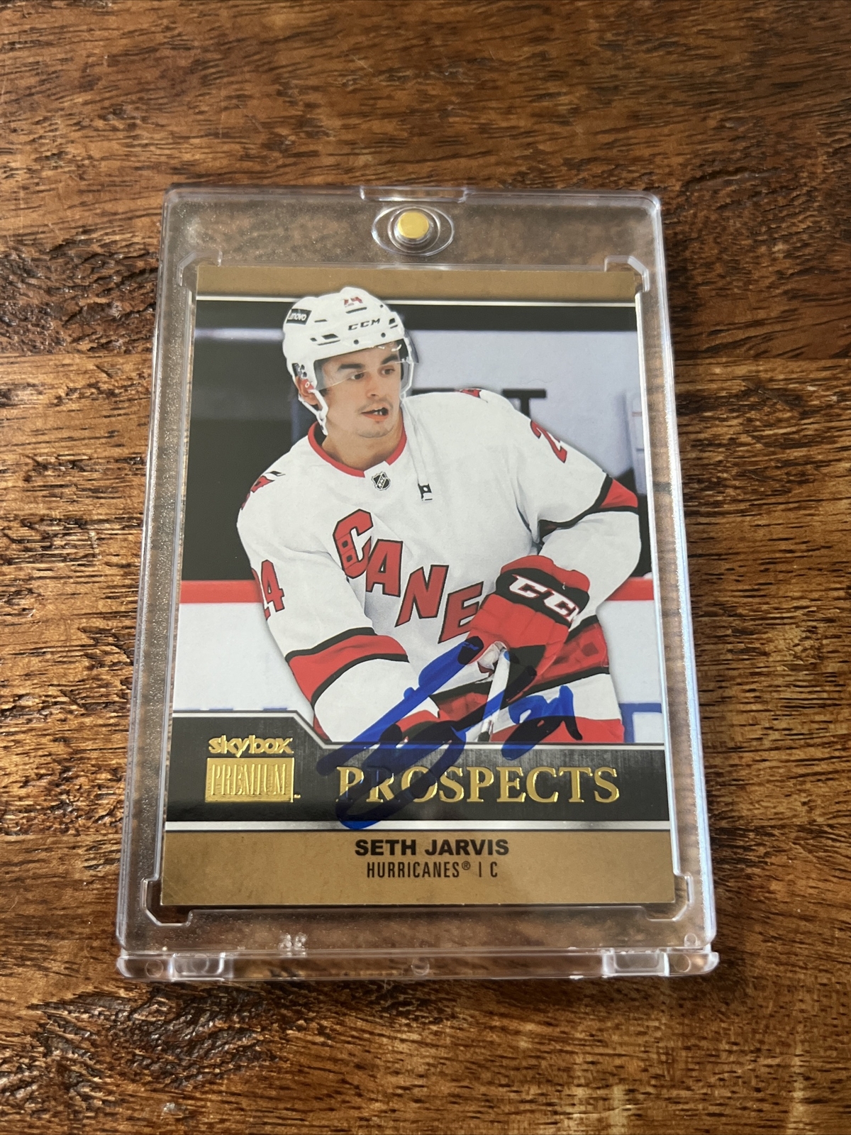 Seth Jarvis IP Signed Skybox Premium Card JSA Coa Autographed Hurricanes