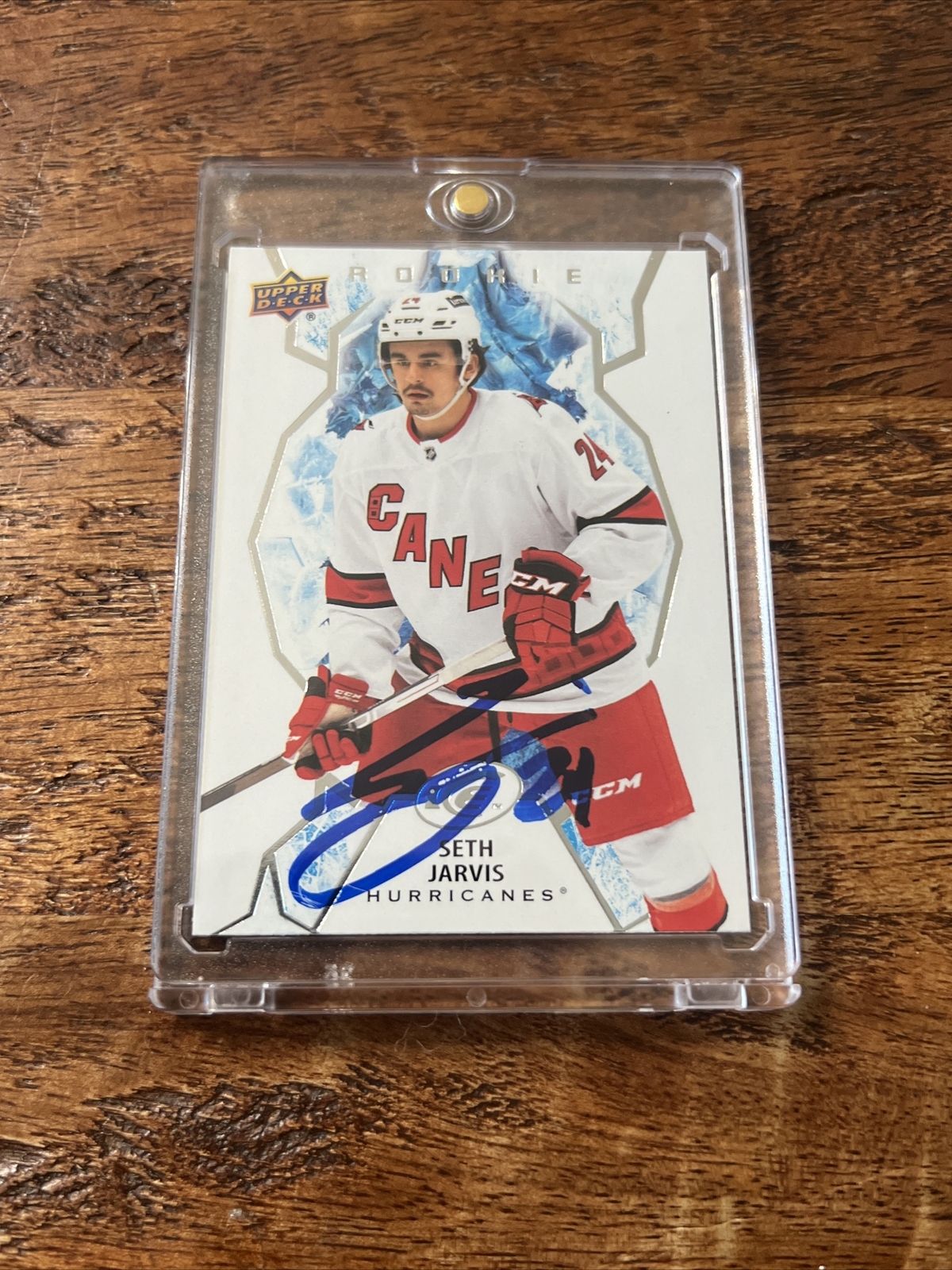Seth Jarvis IP Signed Upper Deck Ice RC Card JSA Coa Autographed Hurricanes