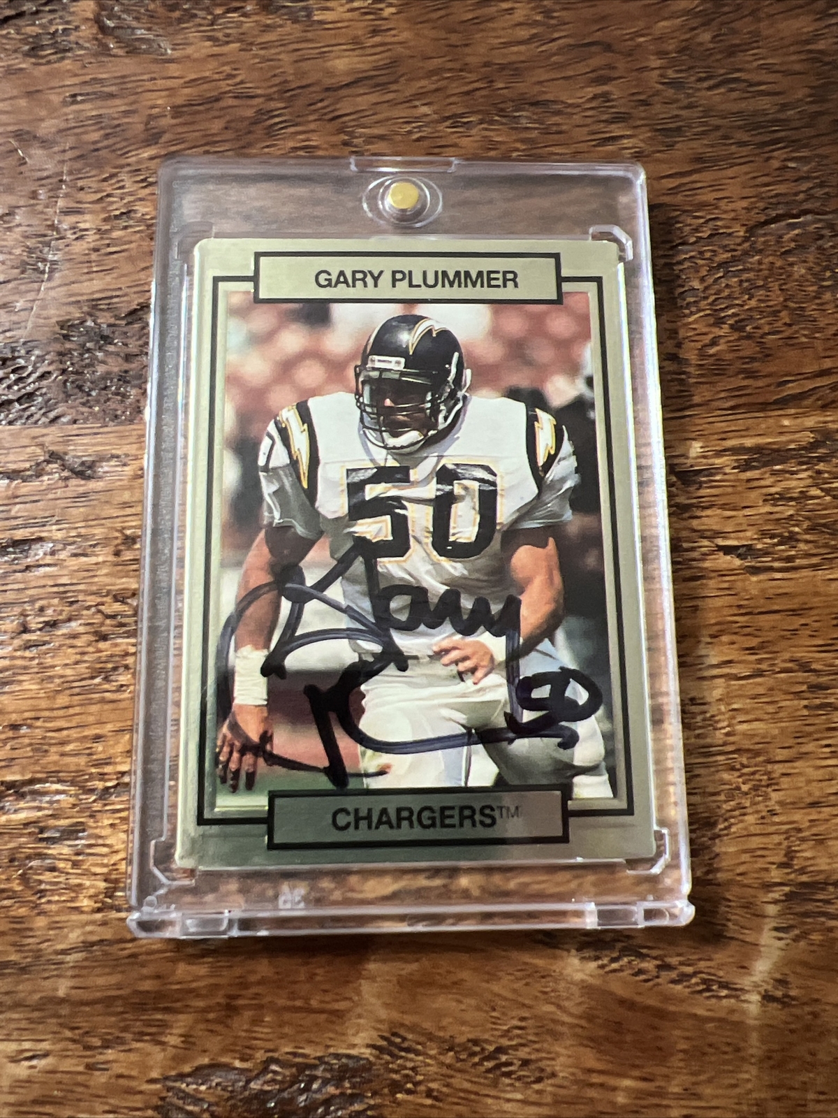 Gary Plummer IP Signed Action Packed Card PSA DNA  Autographed Chargers