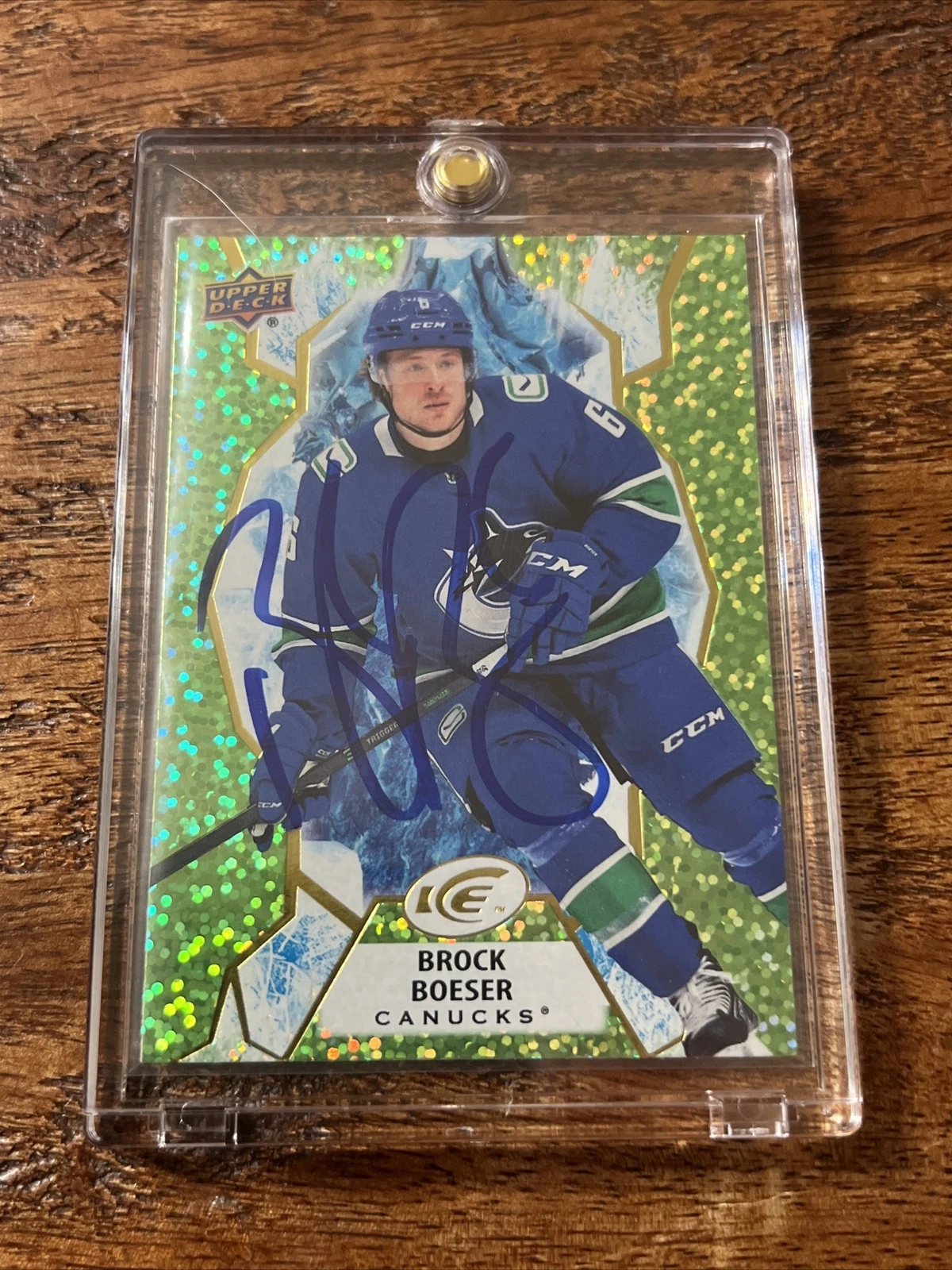Brock Boeser IP Signed Upper Deck Ice Card PSA DNA  Autographed Canucks