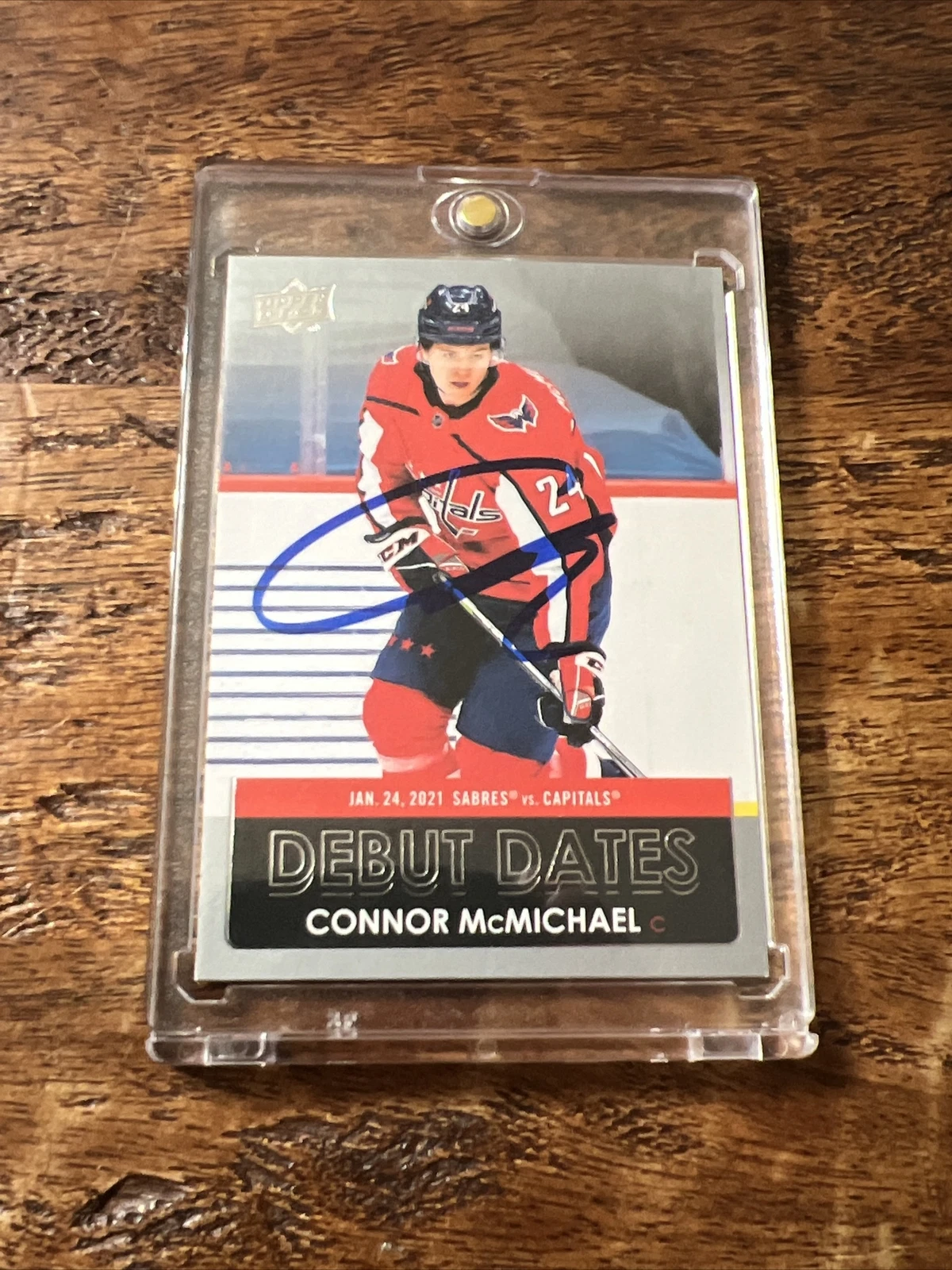Connor McMichael IP Signed Upper Deck Card PSA DNA  Autographed Capitals