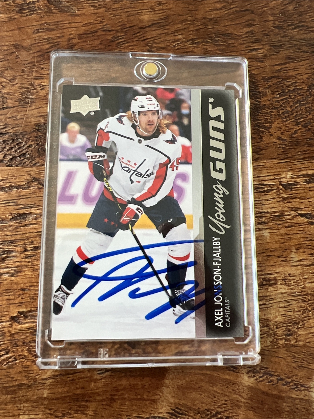 Axel Jonsson-Fjallby IP Signed UD Young Guns Card PSA DNA Autographed Capitals
