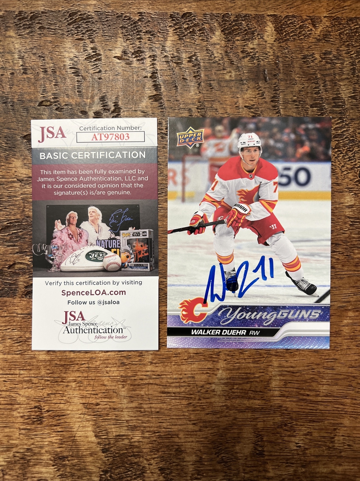 Walker Duehr IP Signed Jumbo UD Young Guns Card JSA Coa Flames Autographed