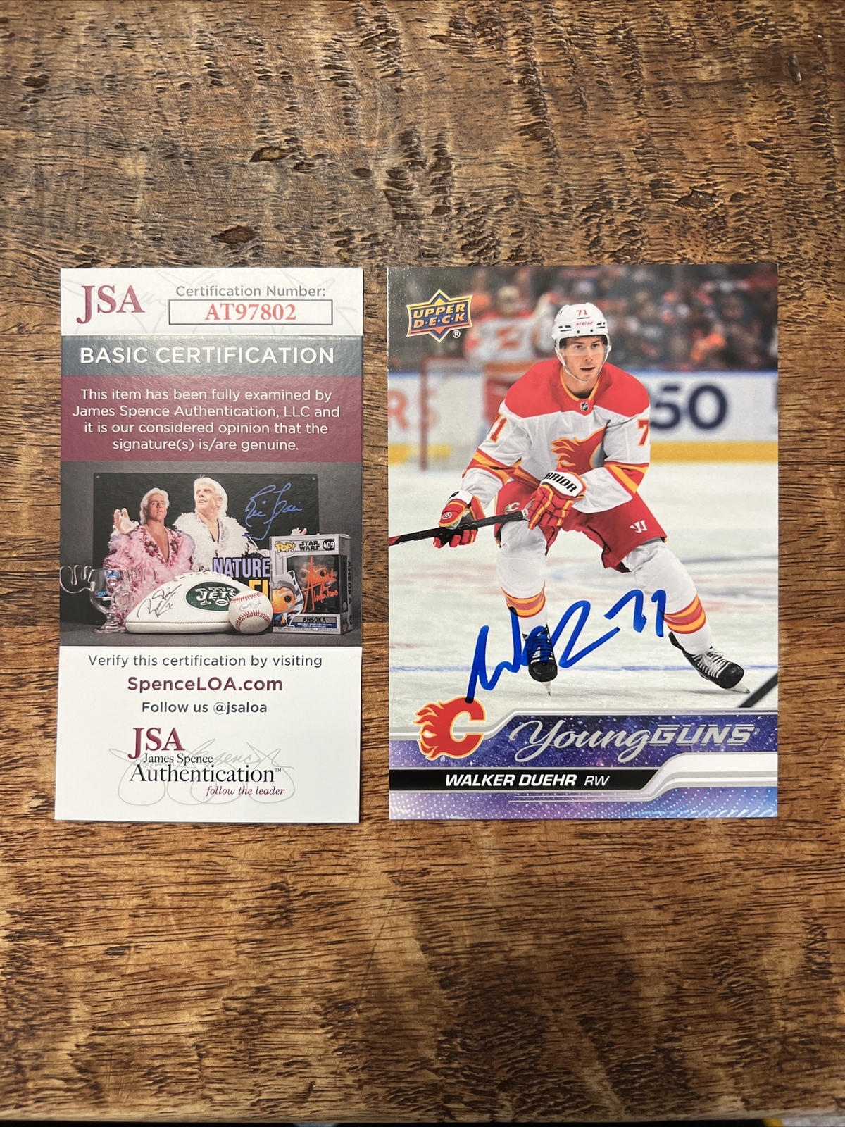 Walker Duehr IP Signed Jumbo UD Young Guns Card JSA Coa Flames Autographed
