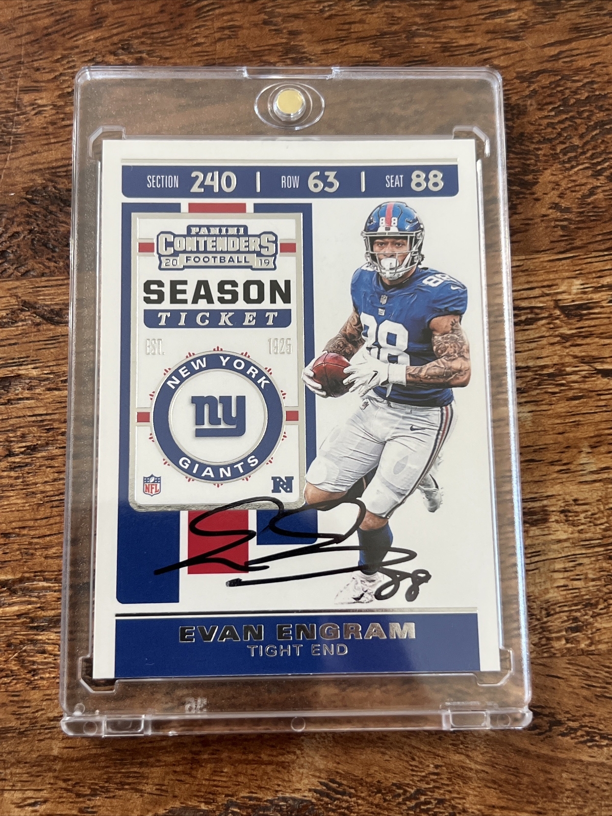 Evan Engram IP Signed Panini Contenders Card JSA Coa Autographed Giants