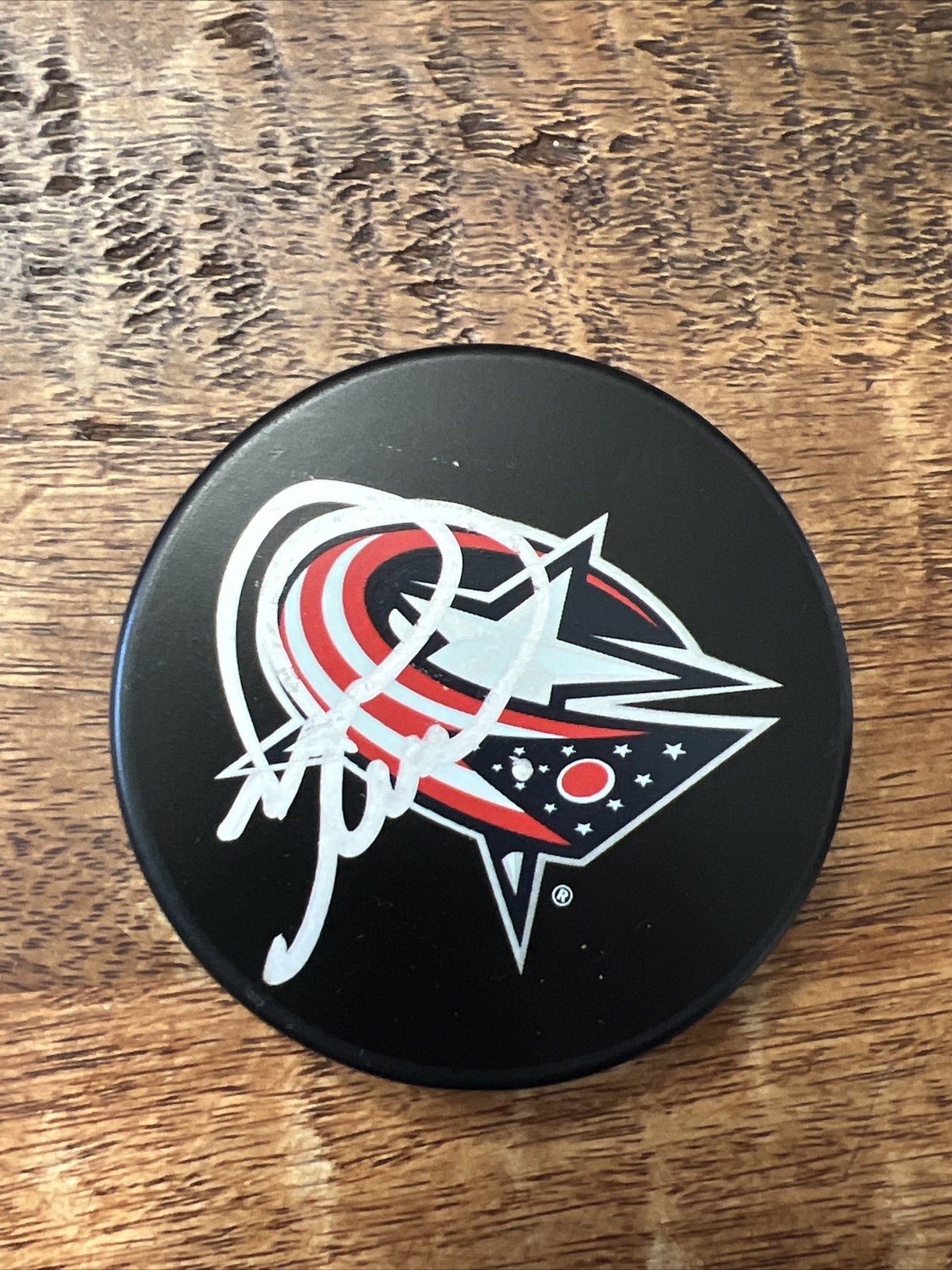 Mark Recchi Signed Columbus Blue Jackets Hockey Puck JSA Coa Autographed