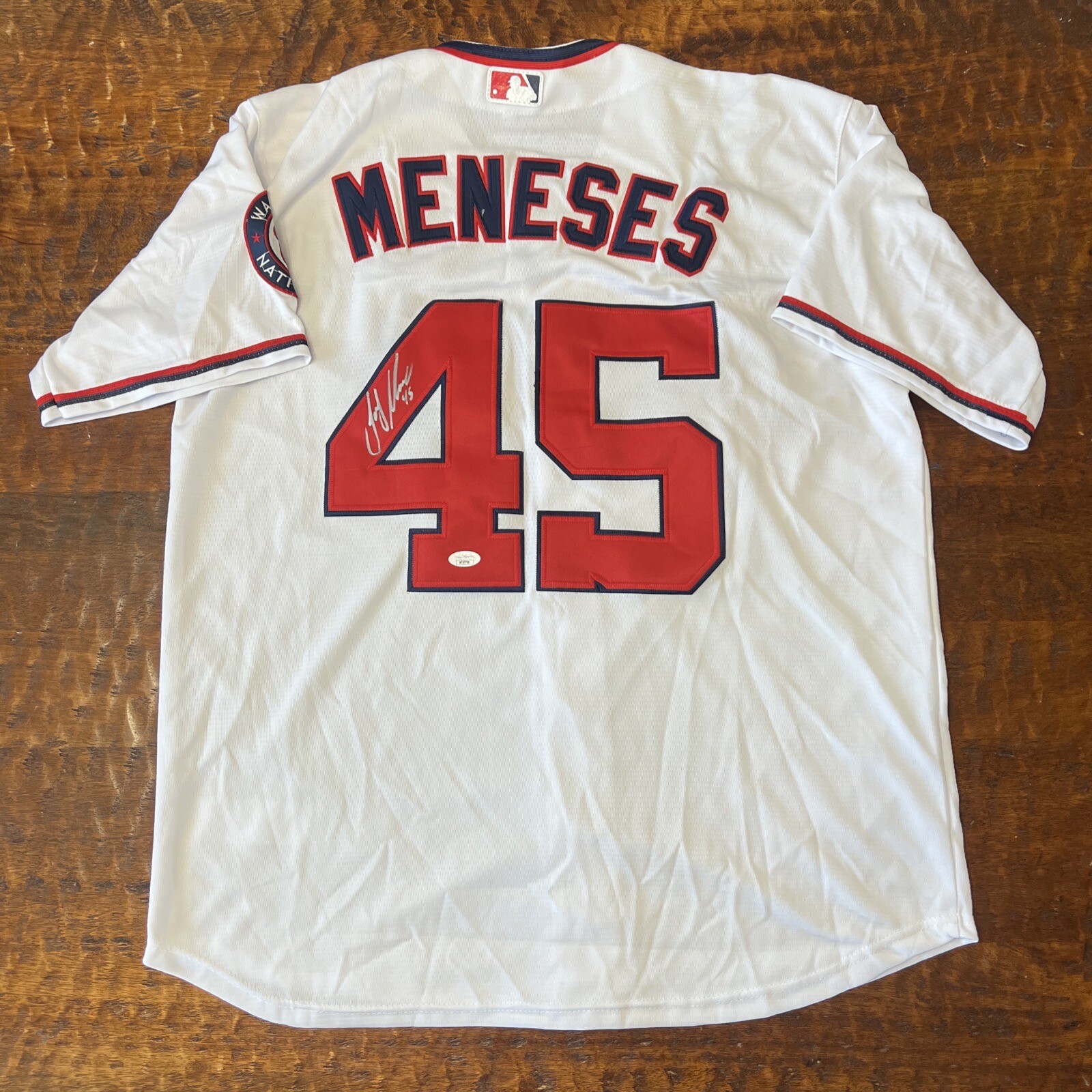 Joey Meneses Signed Washington Nationals Jersey JSA Coa Autographed