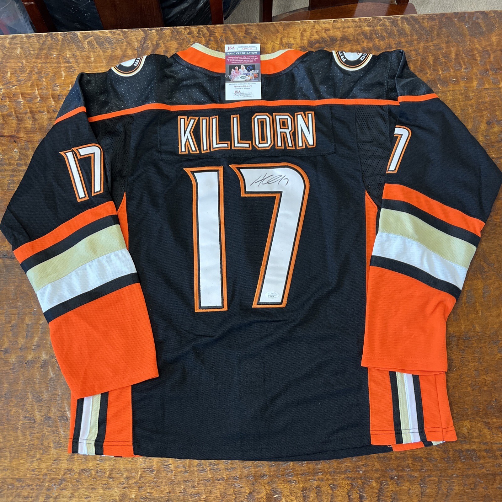 Alex Killorn Signed Anaheim Ducks Jersey JSA Coa Autographed