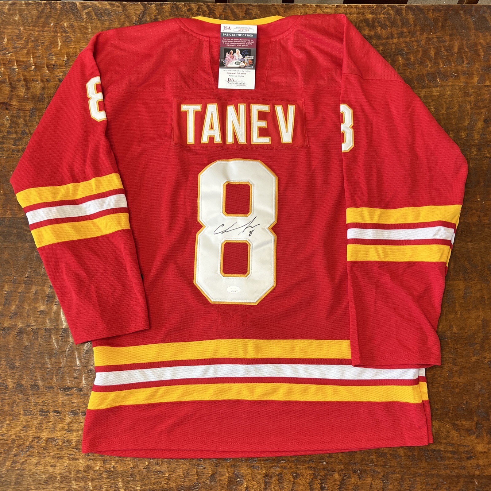 Christopher Tanev Signed Calgary Flames Jersey JSA Coa Autographed Chris