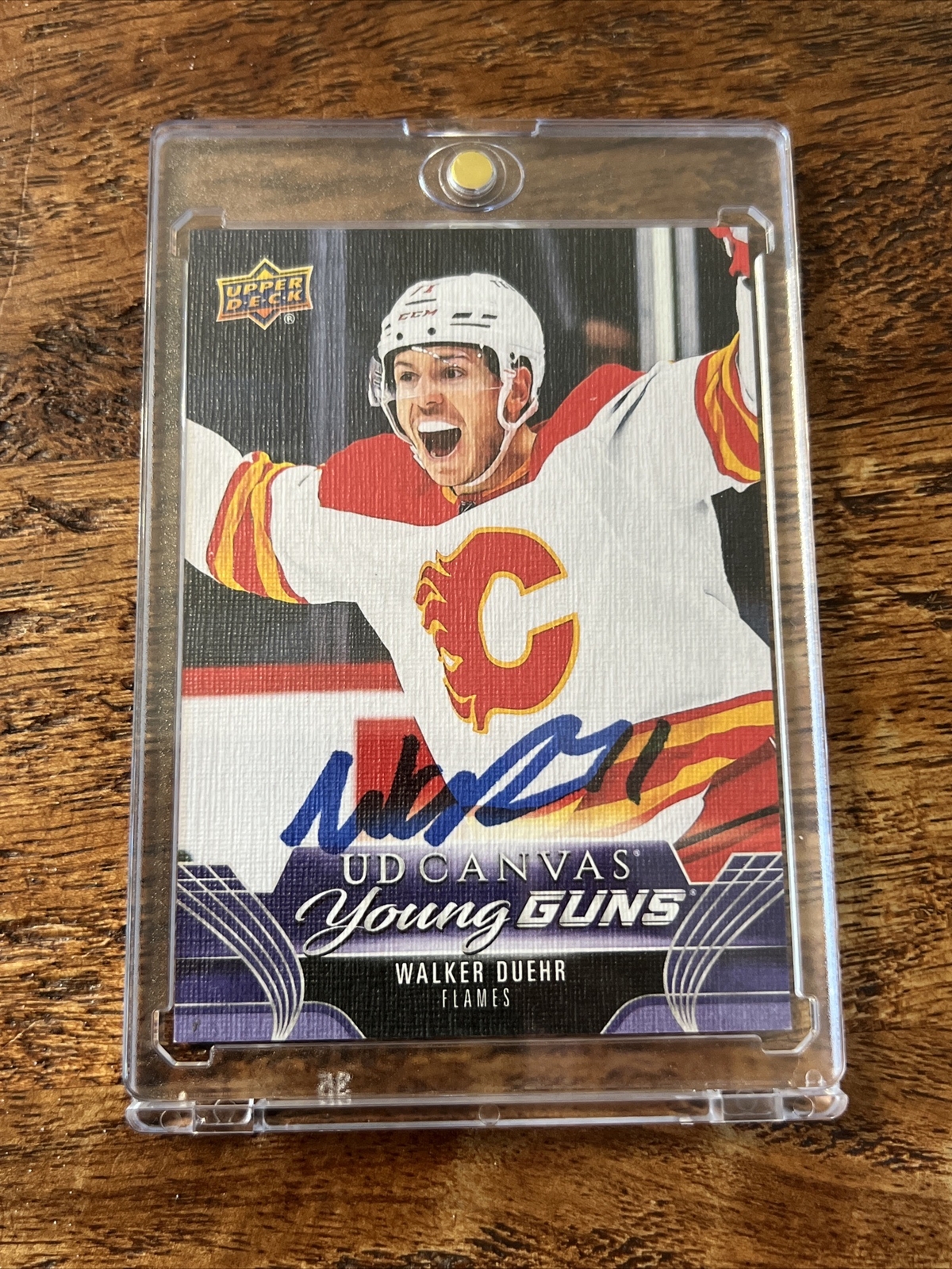 Walker Duehr IP Signed UD Young Guns Canvas Card JSA Coa Flames Autographed