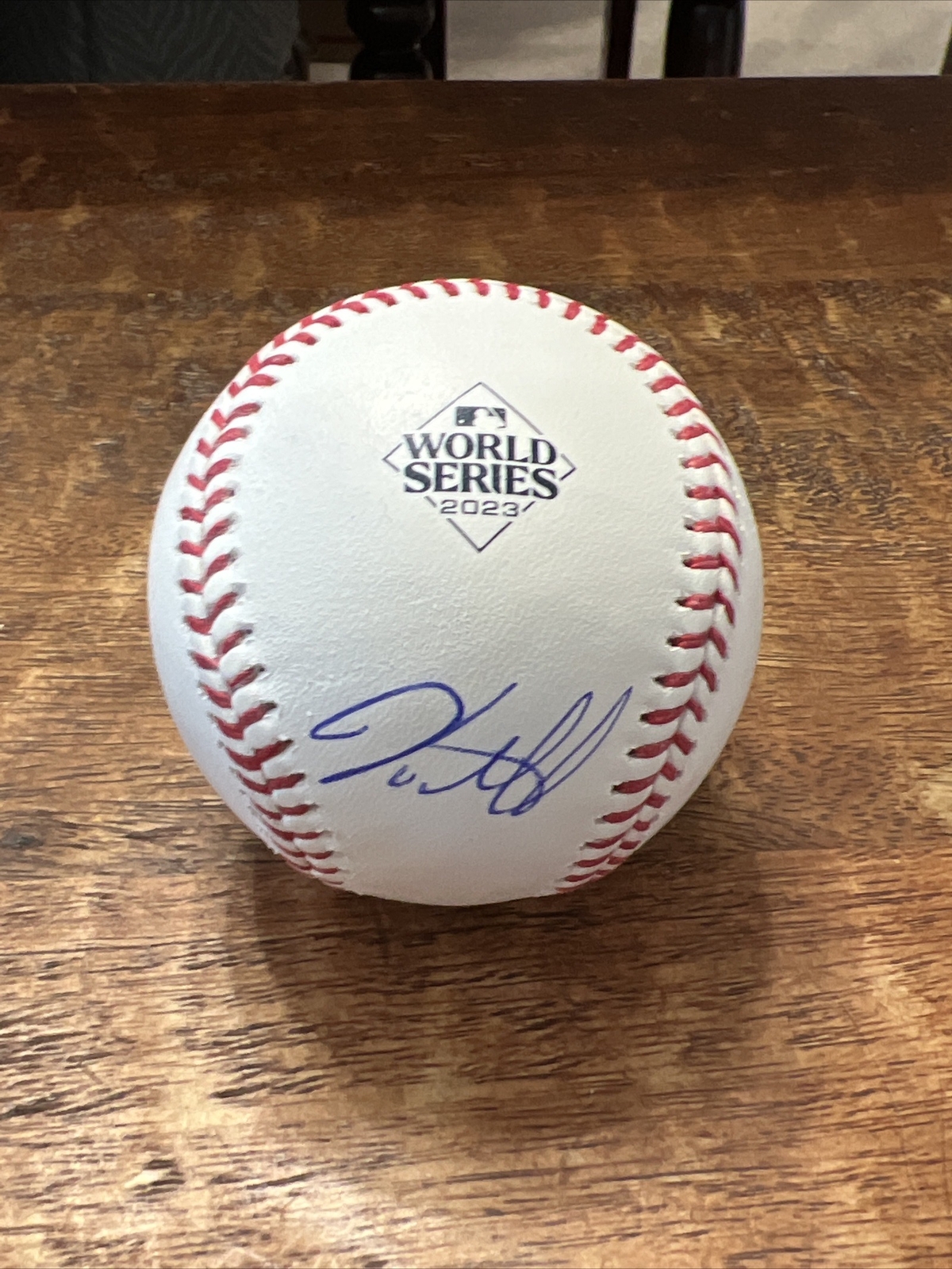Jordan Montgomery Signed 2023 World Series Baseball JSA Coa Rangers Autographed