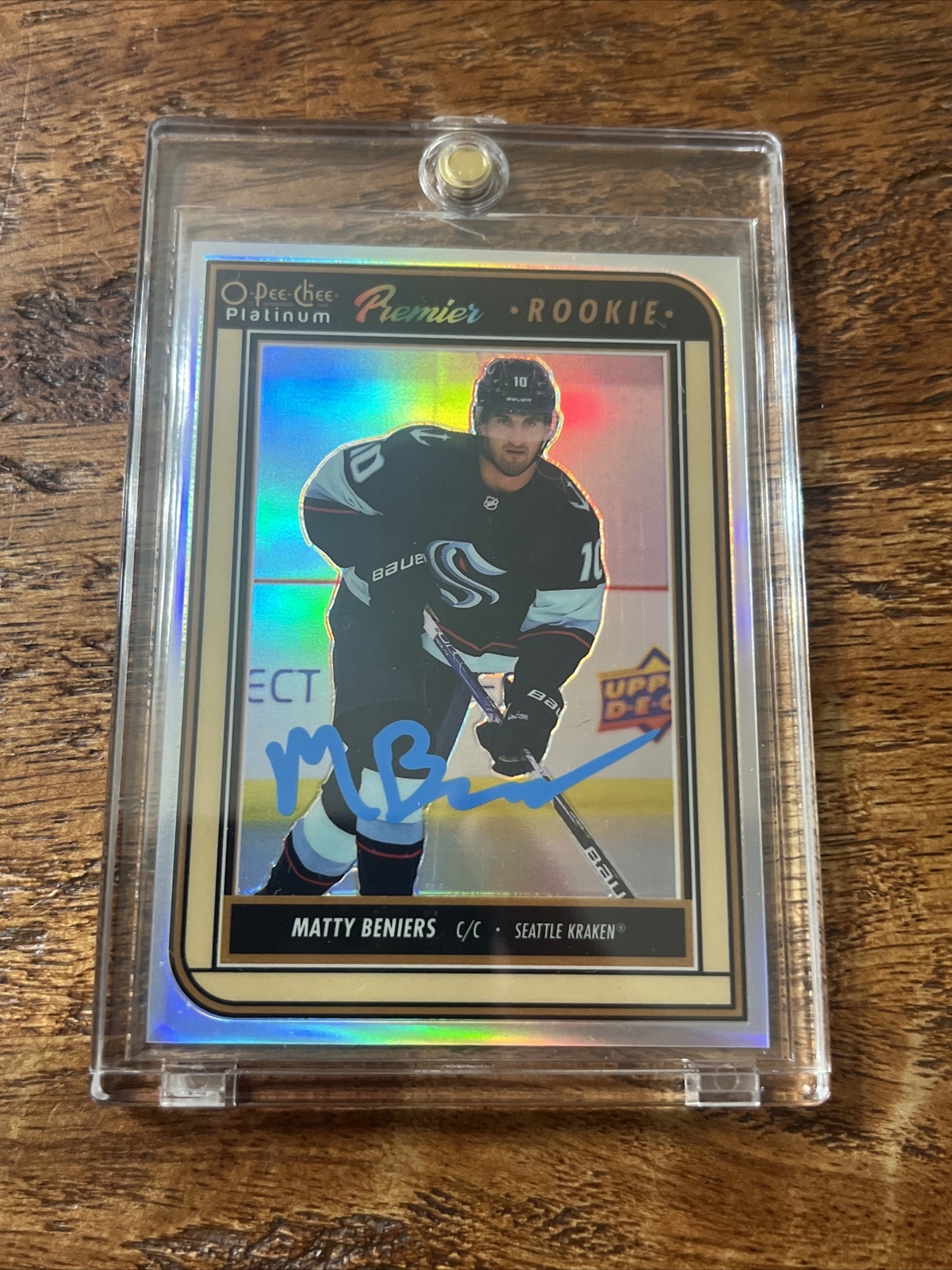 Matty Beniers IP Signed O Pee Chee Platinum RC Card Psa Dna Autographed Kraken