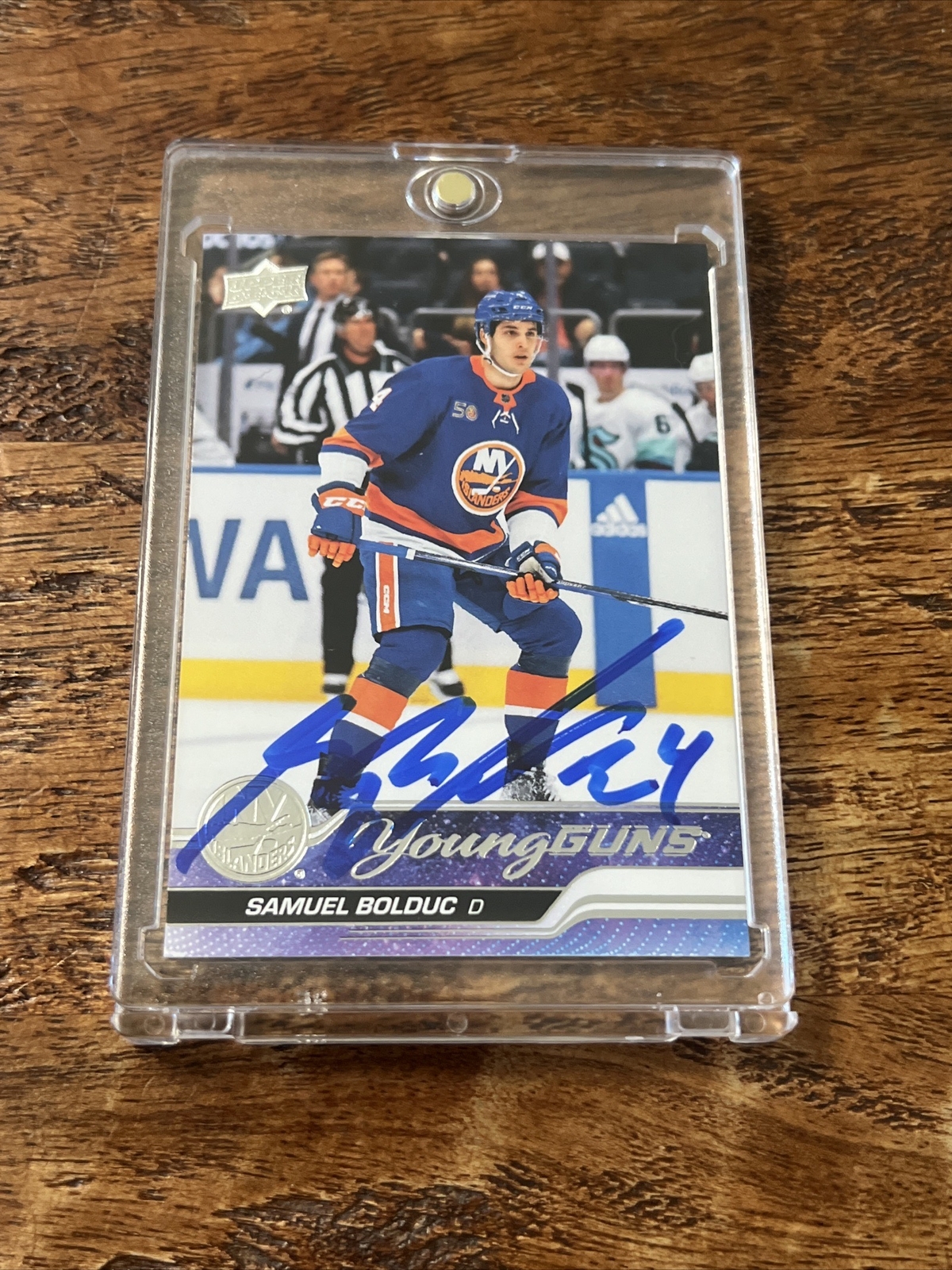 Samuel Bolduc IP Signed UD Young Guns Card PSA DNA Coa Islanders Autographed