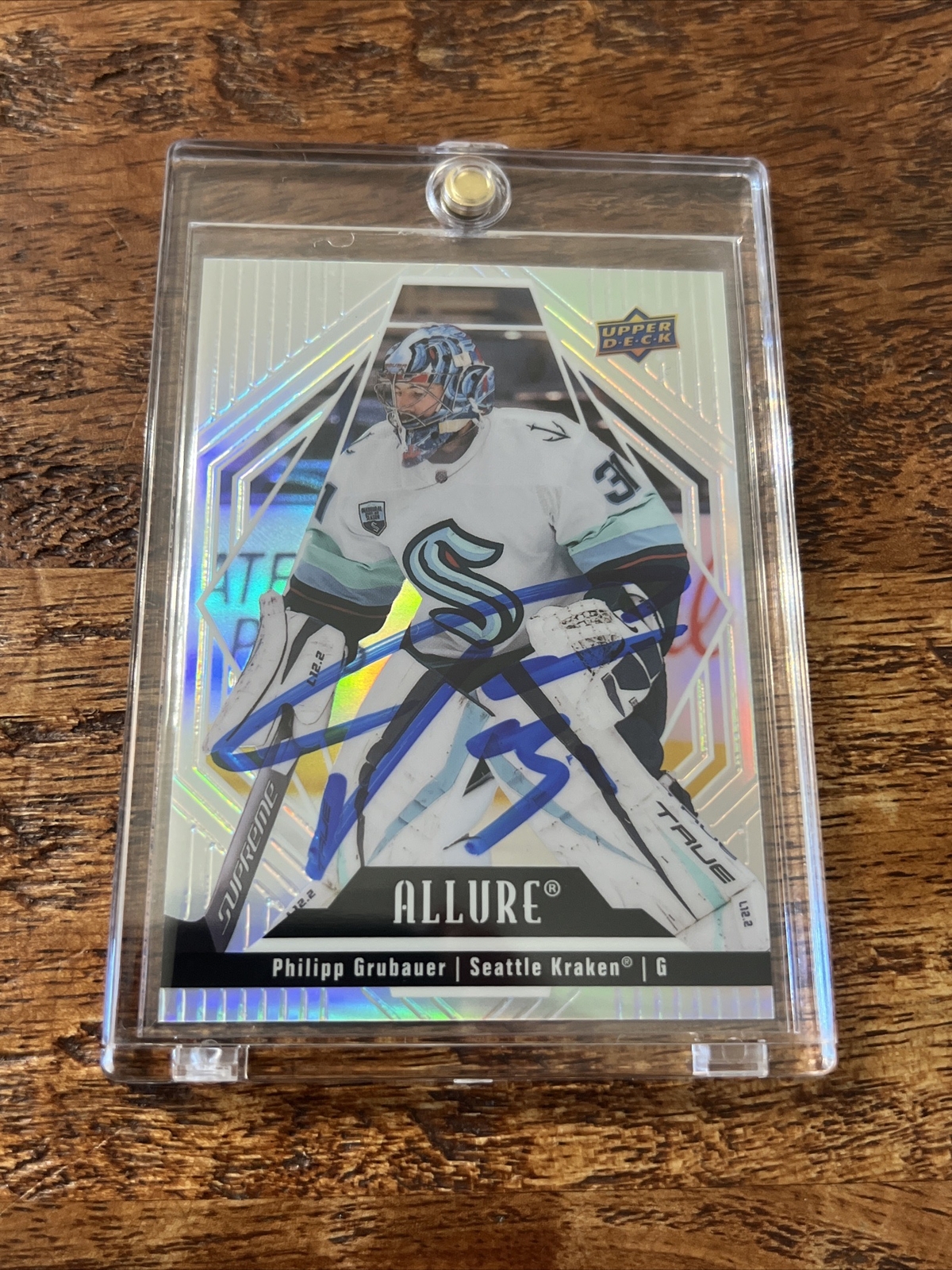Philipp Grubauer IP Signed Upper Deck Allure Card Psa Dna Autographed Kraken