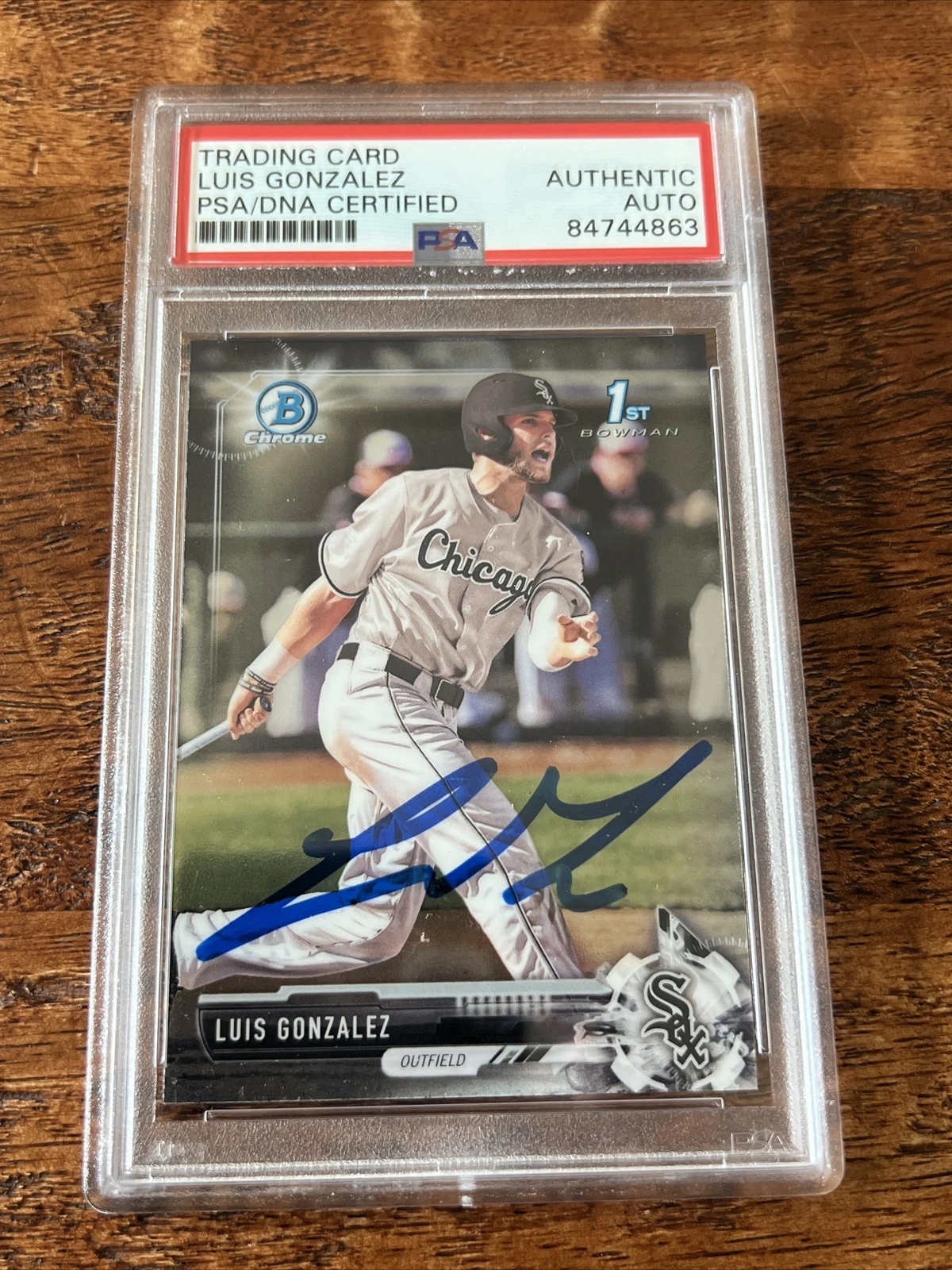 Luis Gonzalez IP Signed 1st Bowman Card PSA DNA Coa Slab Giants Autographed