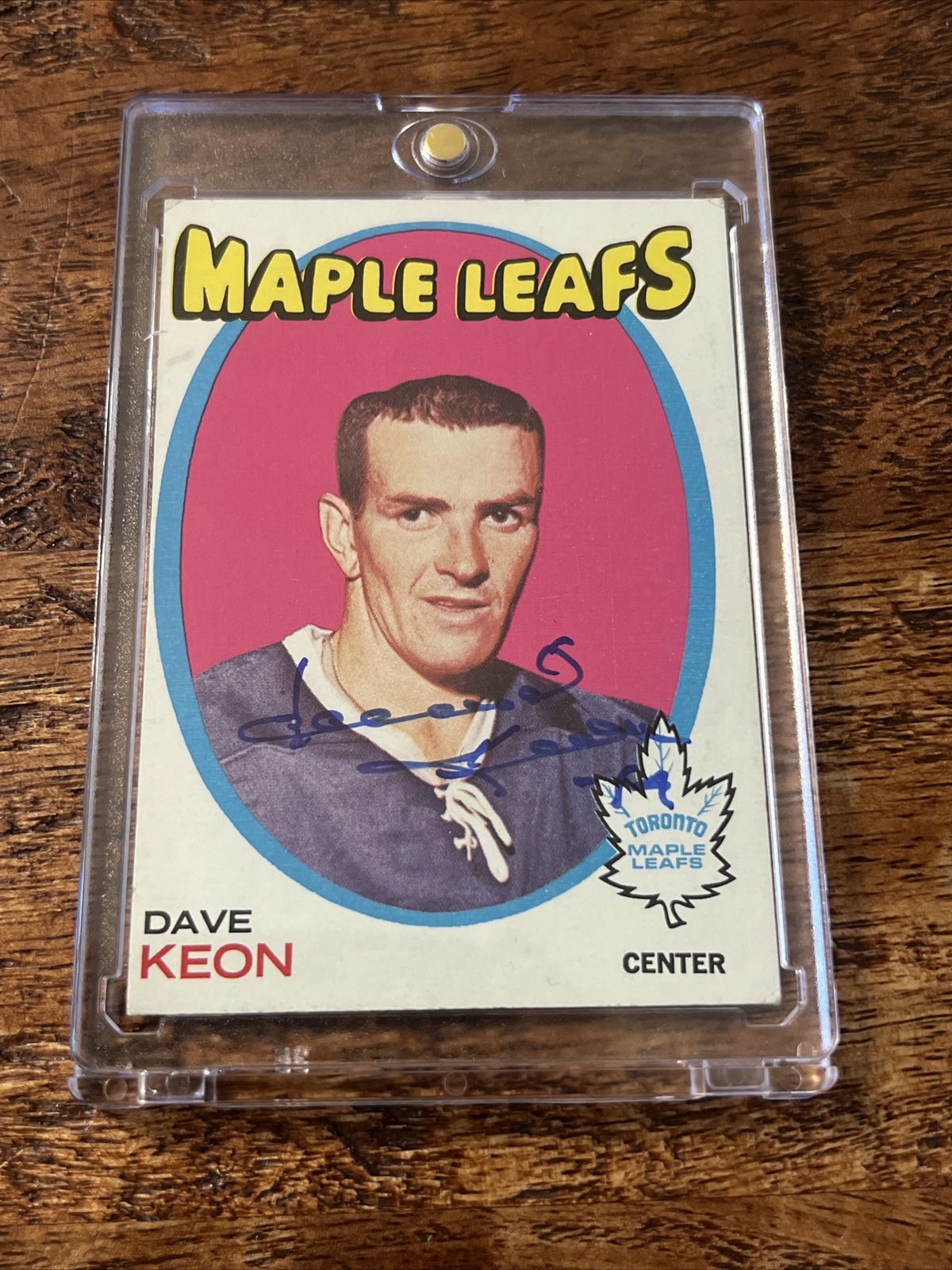 Dave Keon IP Signed Topps Card Psa Dna Autographed Maple Leafs