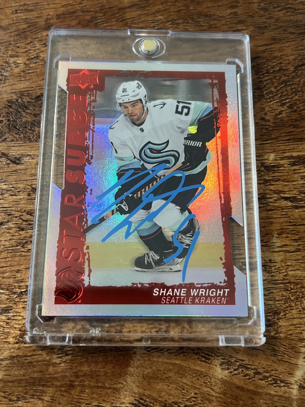 Shane Wright IP Signed Upper Deck Star Surge Card Psa Dna Autographed Kraken