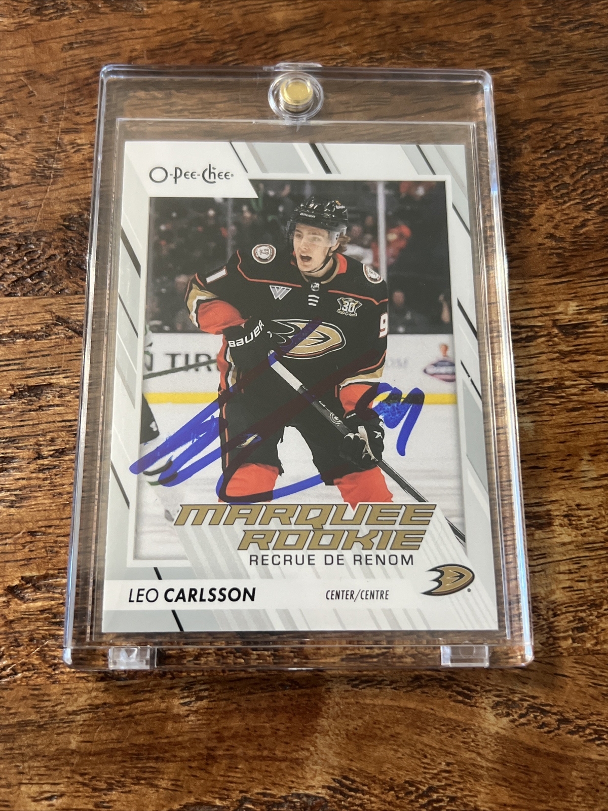 Leo Carlsson IP Signed O Pee Chee Rookie Card Psa Dna Autographed Ducks