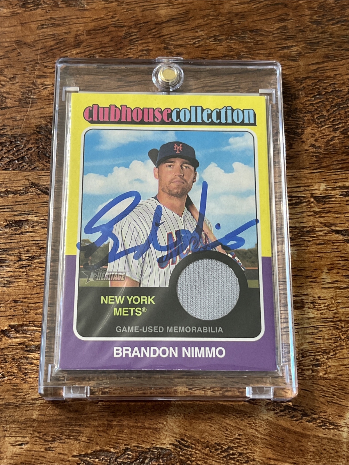 Brandon Nimmo IP Signed Topps Heritage Jersey Card JSA Coa Autographed Mets