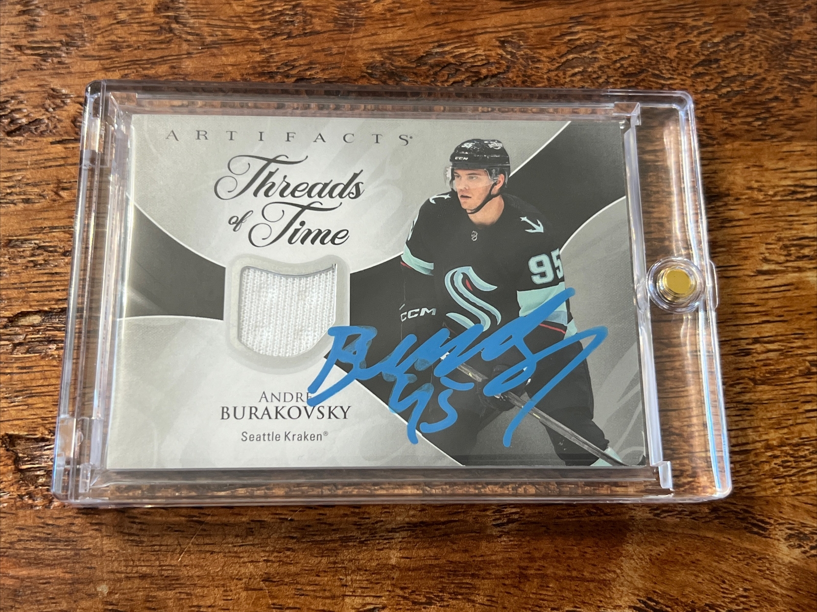 Andre Burakovsky IP Signed UD Artifacts Jersey Card JSA Coa Kraken Autographed