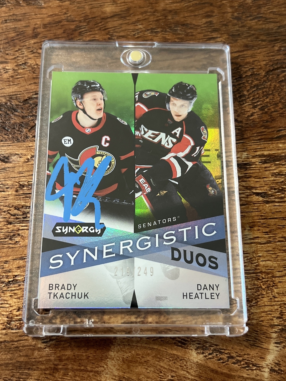 Brady Tkachuk IP Signed Upper Deck Synergy Card JSA Coa Autographed Senators