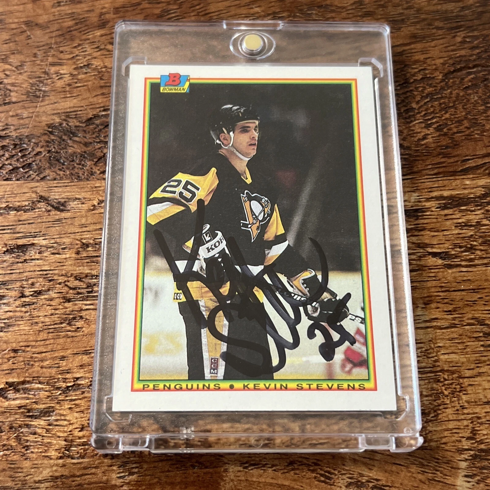 Kevin Stevens IP Signed Bowman Card JSA Coa Penguins Autographed