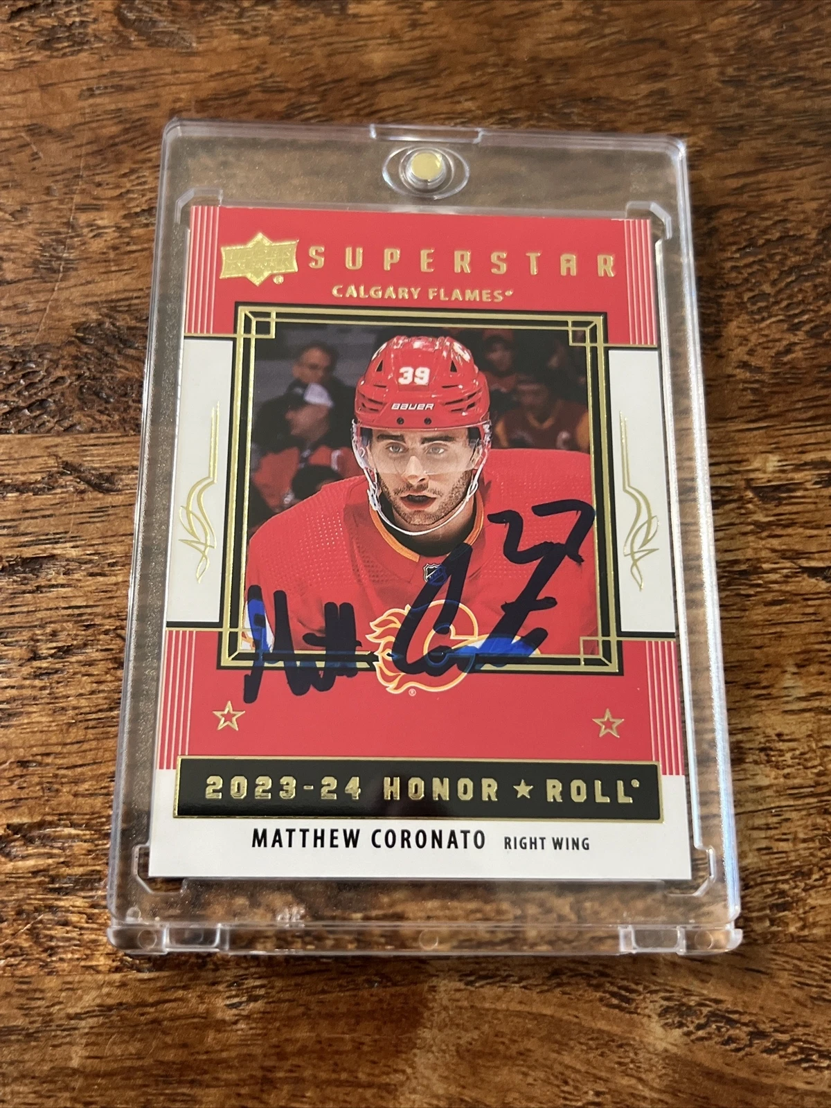 Matthew Coronato IP Signed UD Honor Roll RC Card JSA Coa Flames Autographed Matt