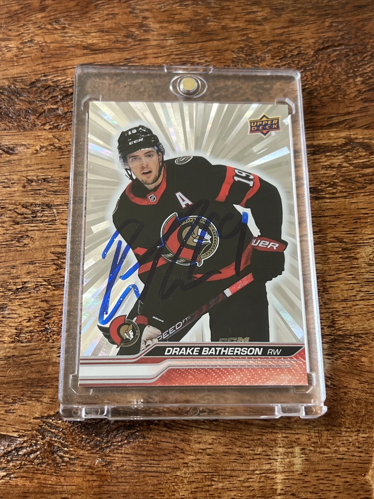 Drake Batherson IP Signed Upper Deck Silver Outburst Card PSA DNA Senators Auto